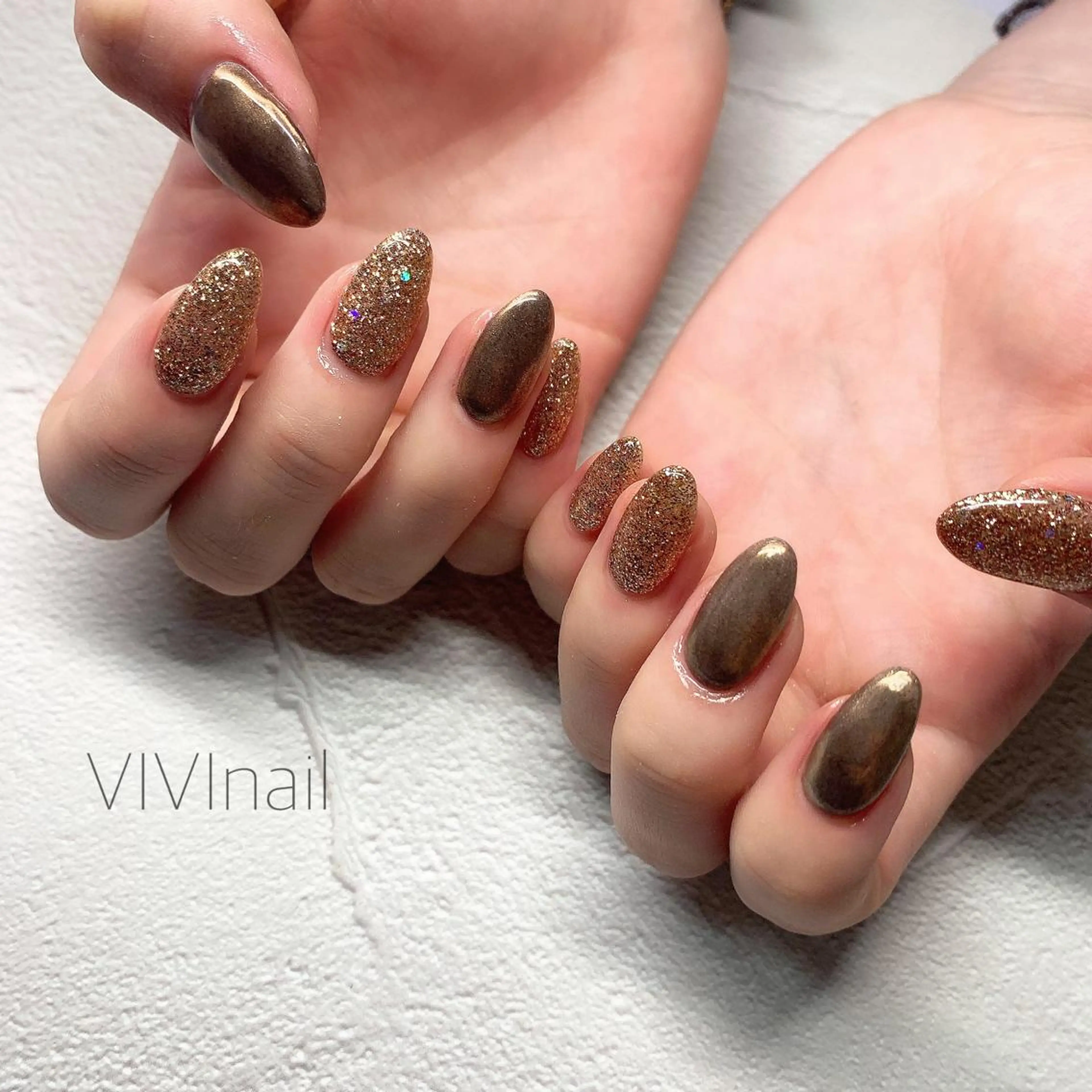 ネイル ミラーネイル ハンドネイル vivi nailのネイルデザイン