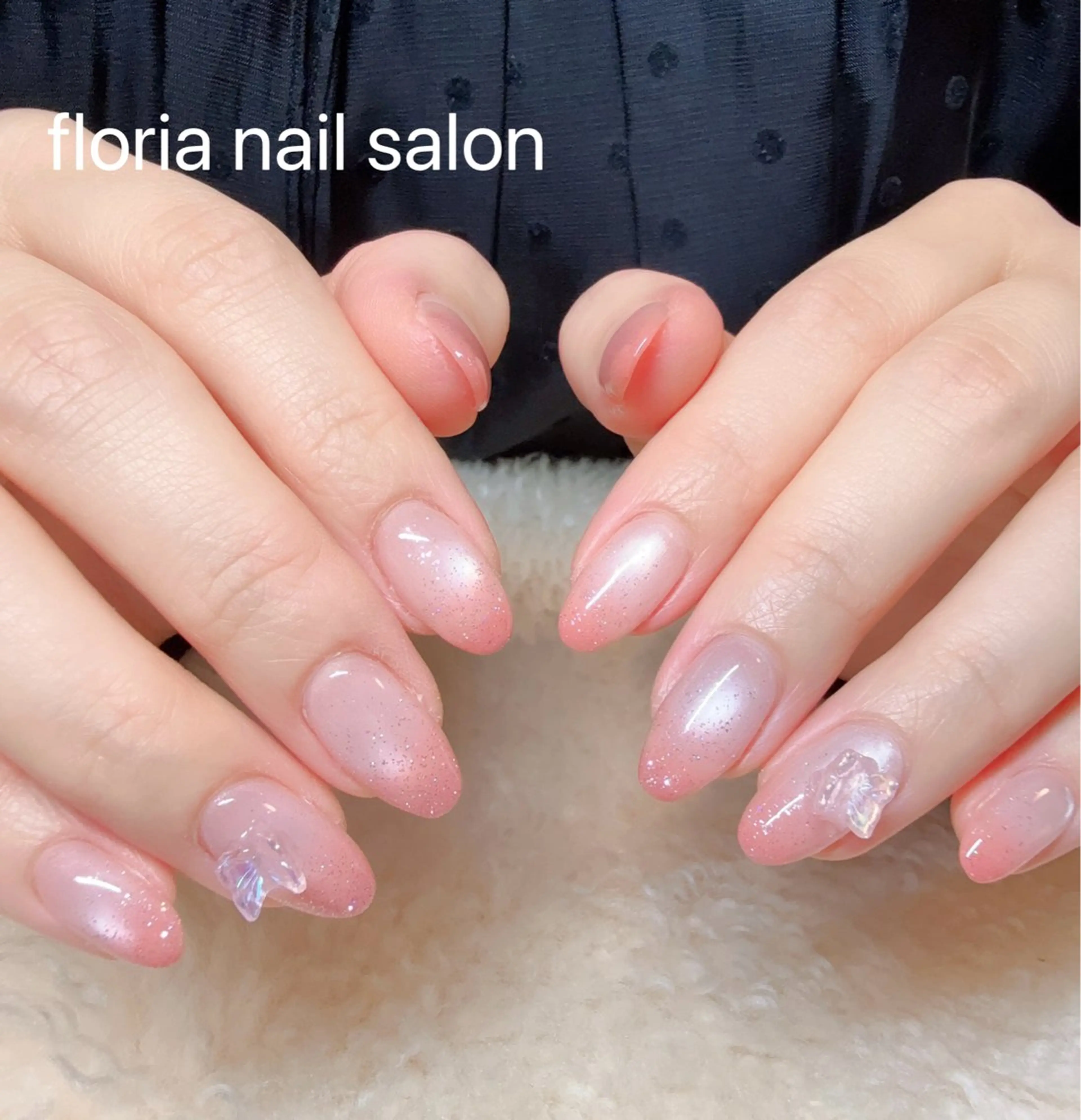 ネイル アートネイル 桜ネイル フレンチネイル ハート 韓国ネイル ハンドネイル Floria nail salonのネイルデザイン