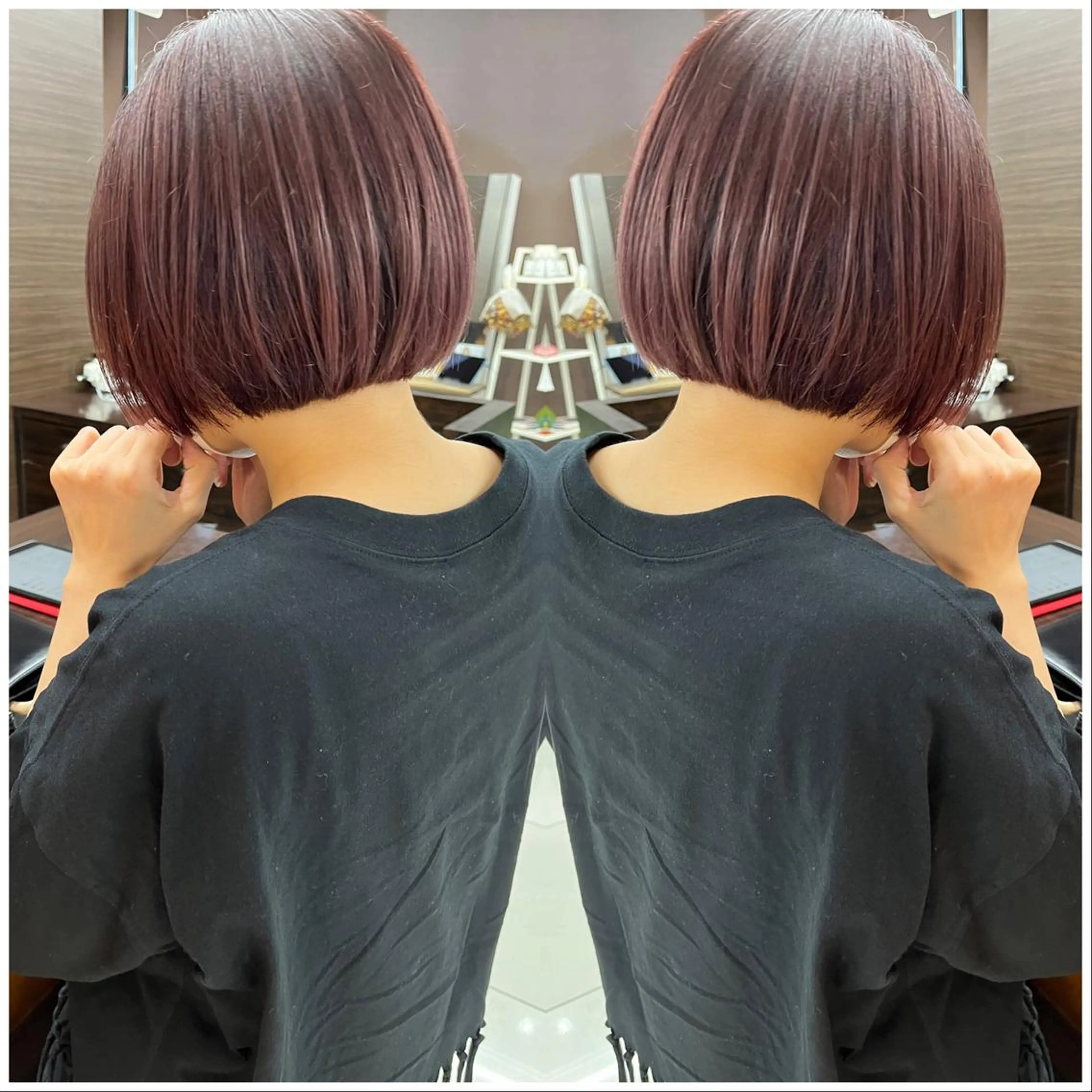 ショート カラー ブリーチ ケアブリーチ ダブルカラー レッドカラー バイオレットカラー BOOTH share salon所属・ハタケヤマヨシキ ／BOOTHのヘアスタイル