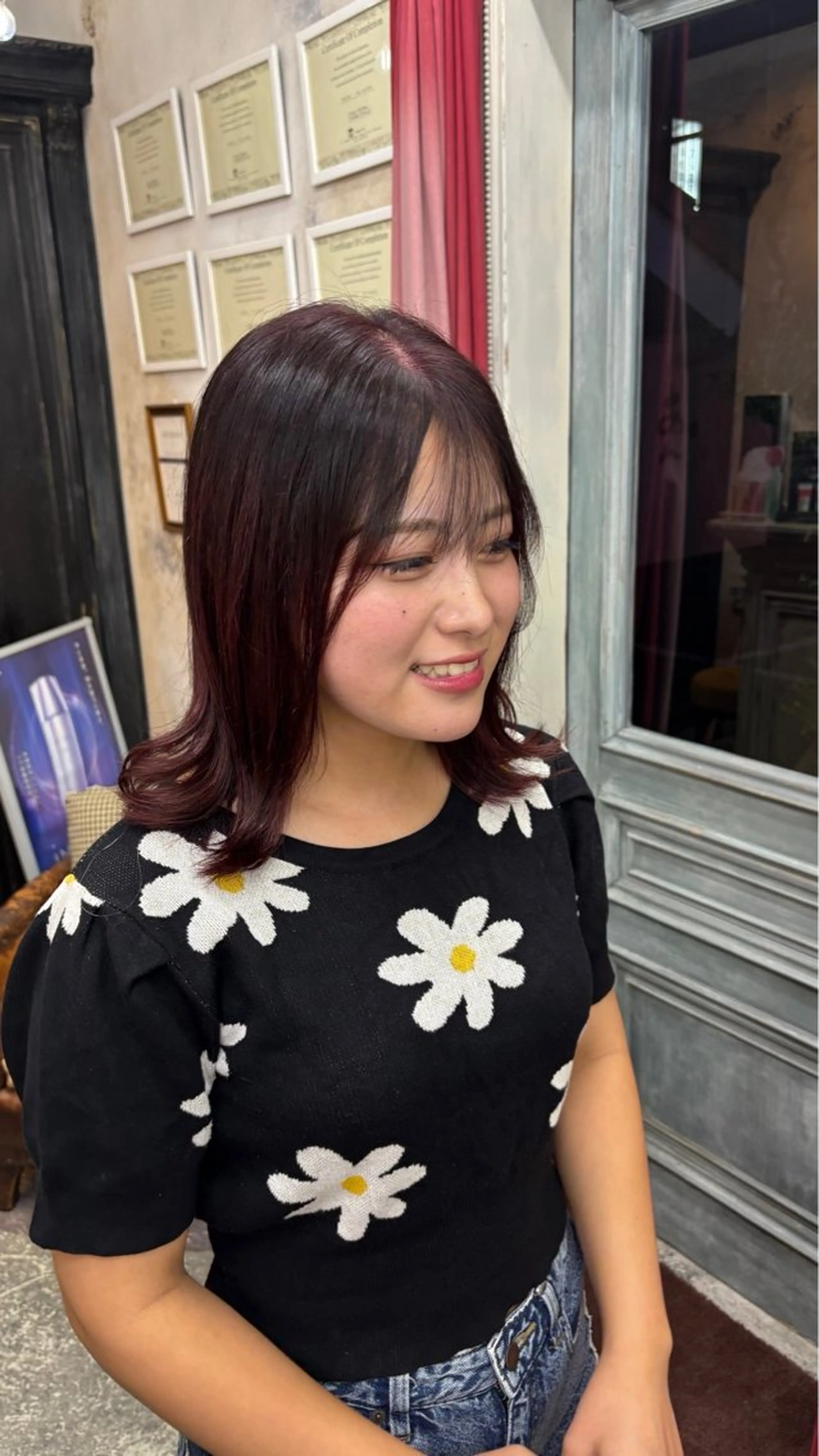 ミディアム カラー ふたつやゆら🤎ྀི カラーモデル募集中のヘアスタイル