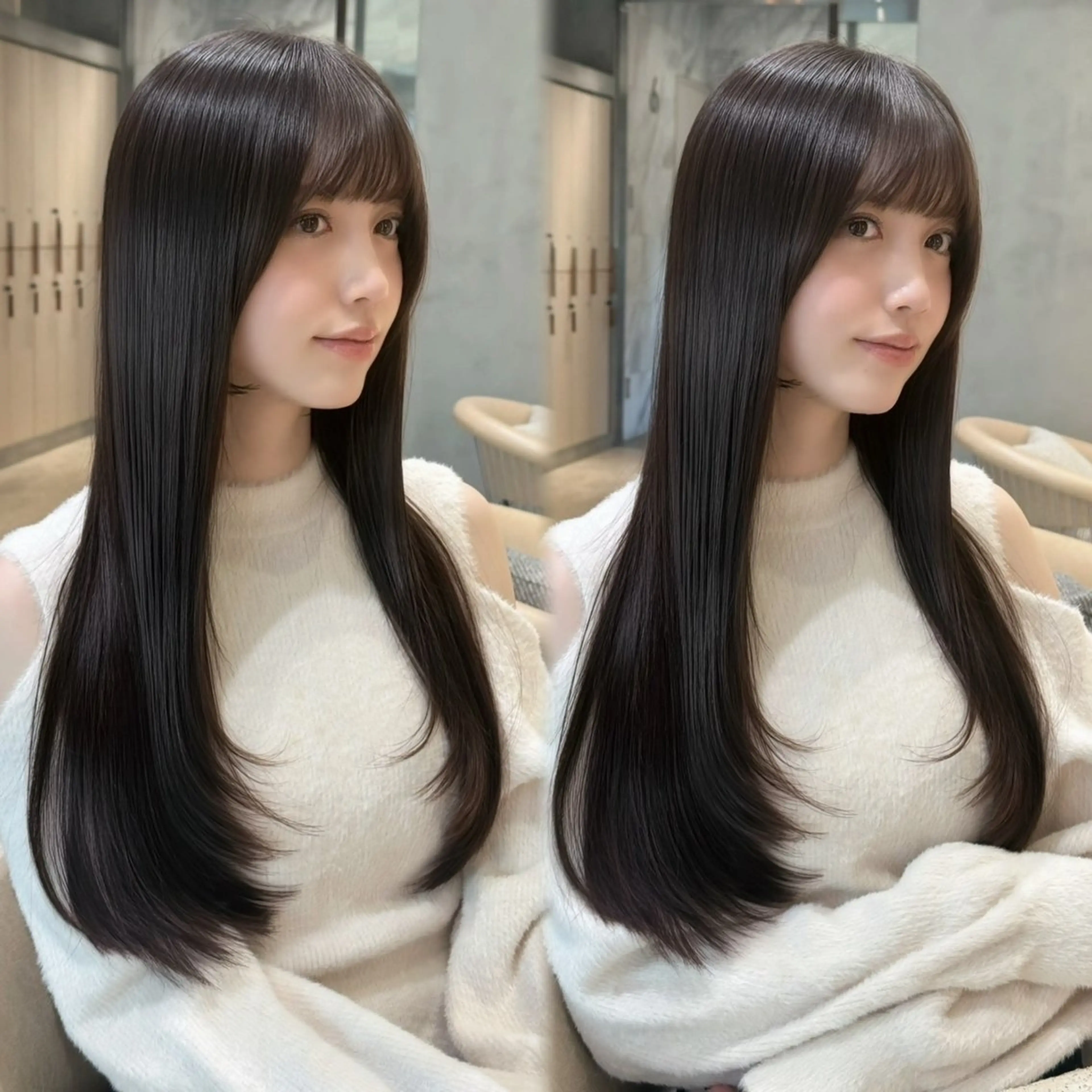 ロング ヘアカラー トリートメント ななみ 🩶のヘアスタイル