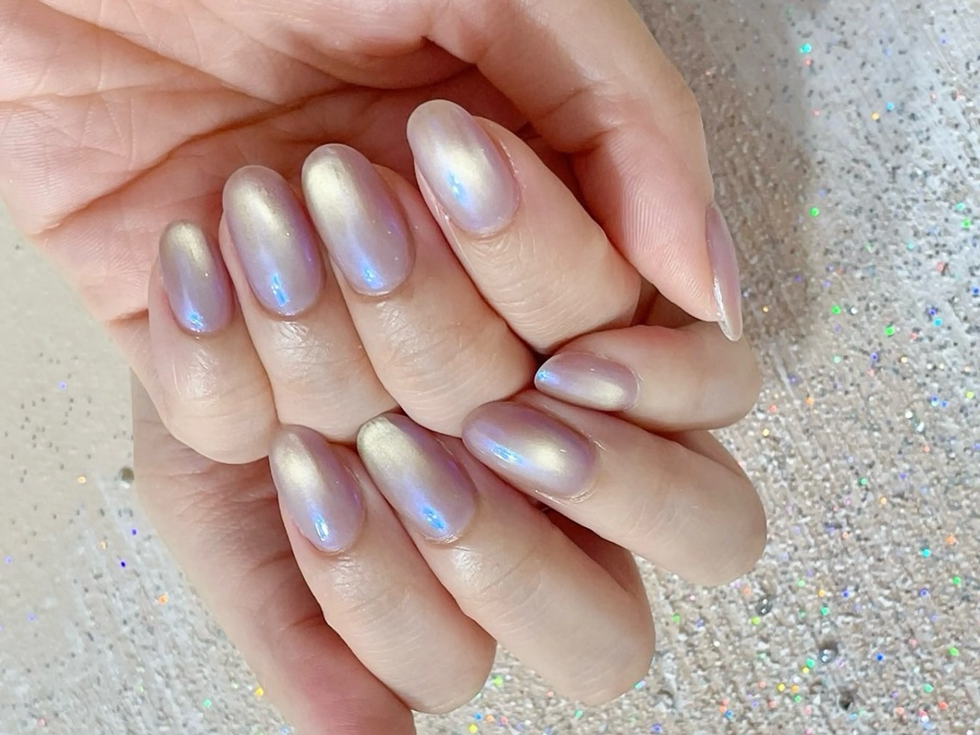 ネイル オーロラネイル フットネイル フレンチネイル ジェルネイル マグネットネイル kiki nail たまプラーザのネイルデザイン