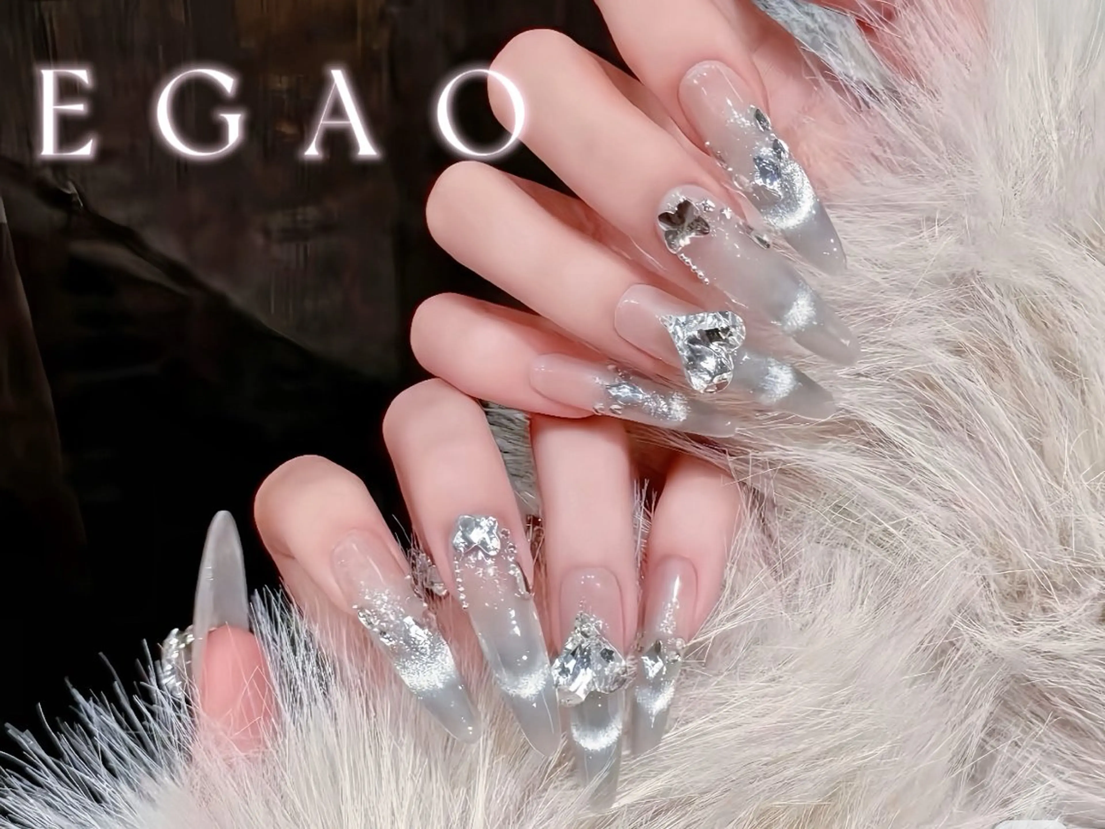 ネイル 長さ出し ジェルネイル 韓国ネイル マグネットネイル 持ち込み ハンドネイル EGAO NAIL 錦糸町店のネイルデザイン
