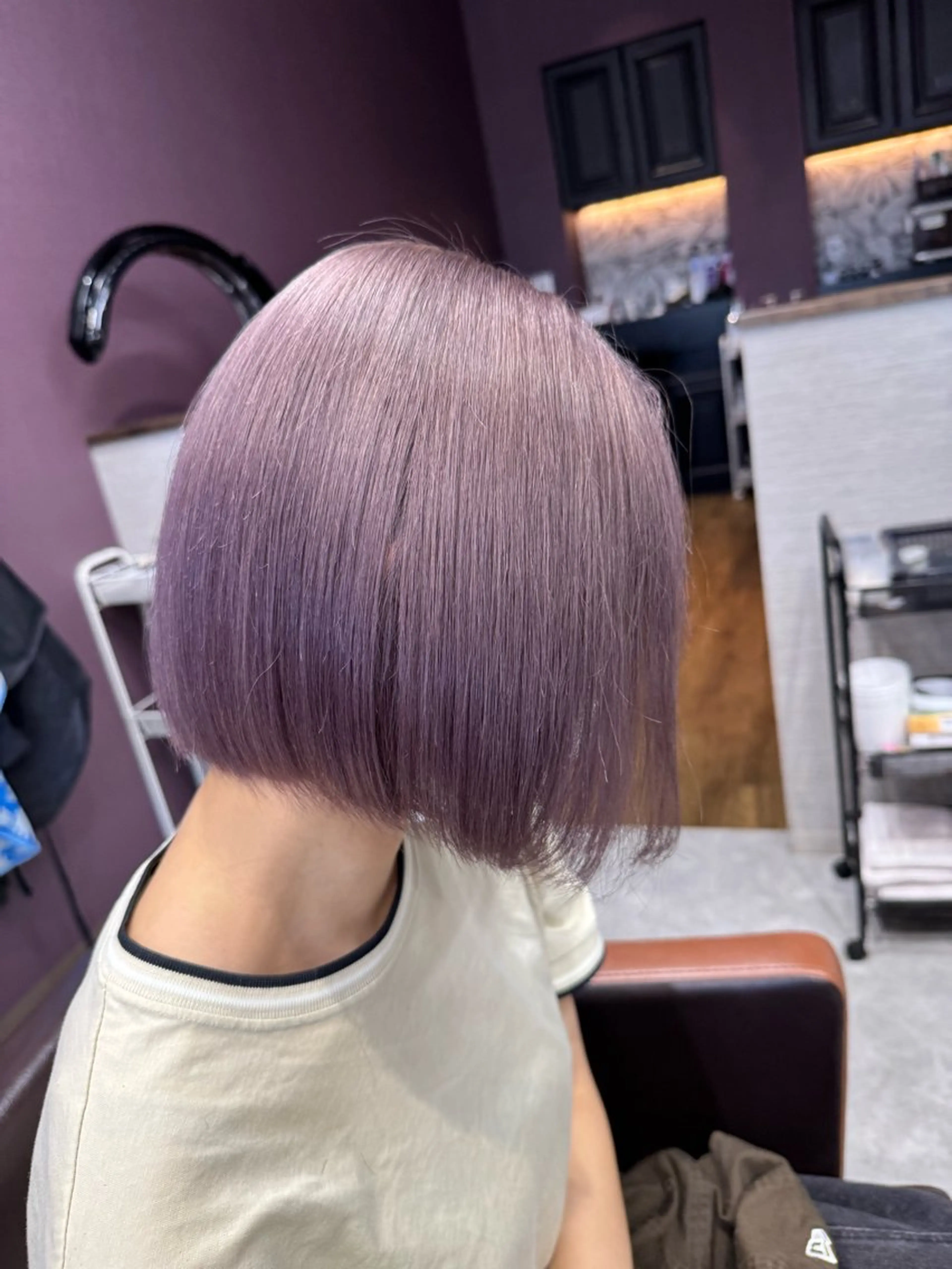 ミディアム カット ヘアカラー トリートメント 吉田 剛のヘアスタイル