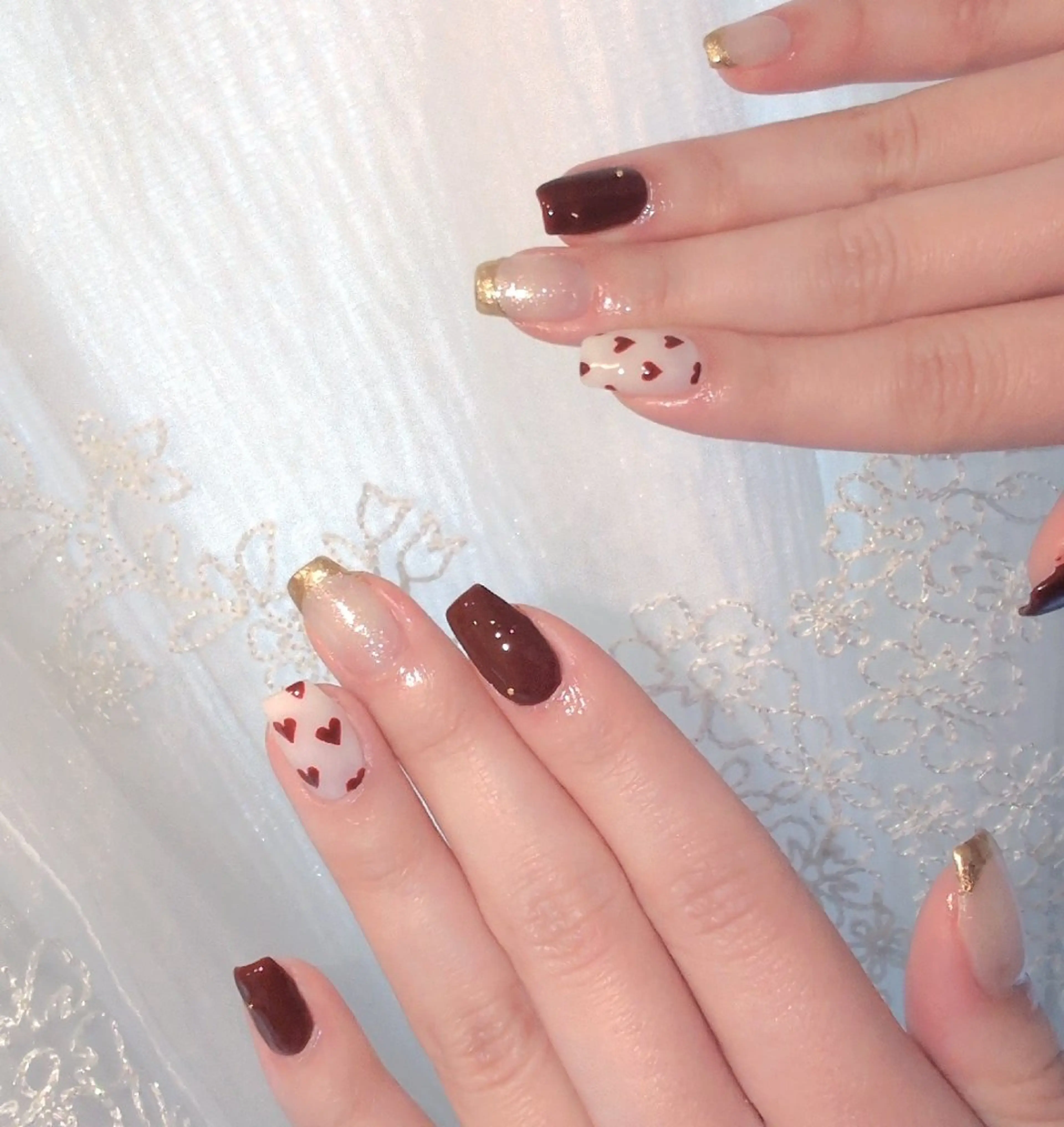 ネイル 長さ出し ジェルネイル 韓国ネイル マグネットネイル ニュアンスネイル ハンドネイル I LOVE ME NAIL.｡.:*♡のネイルデザイン