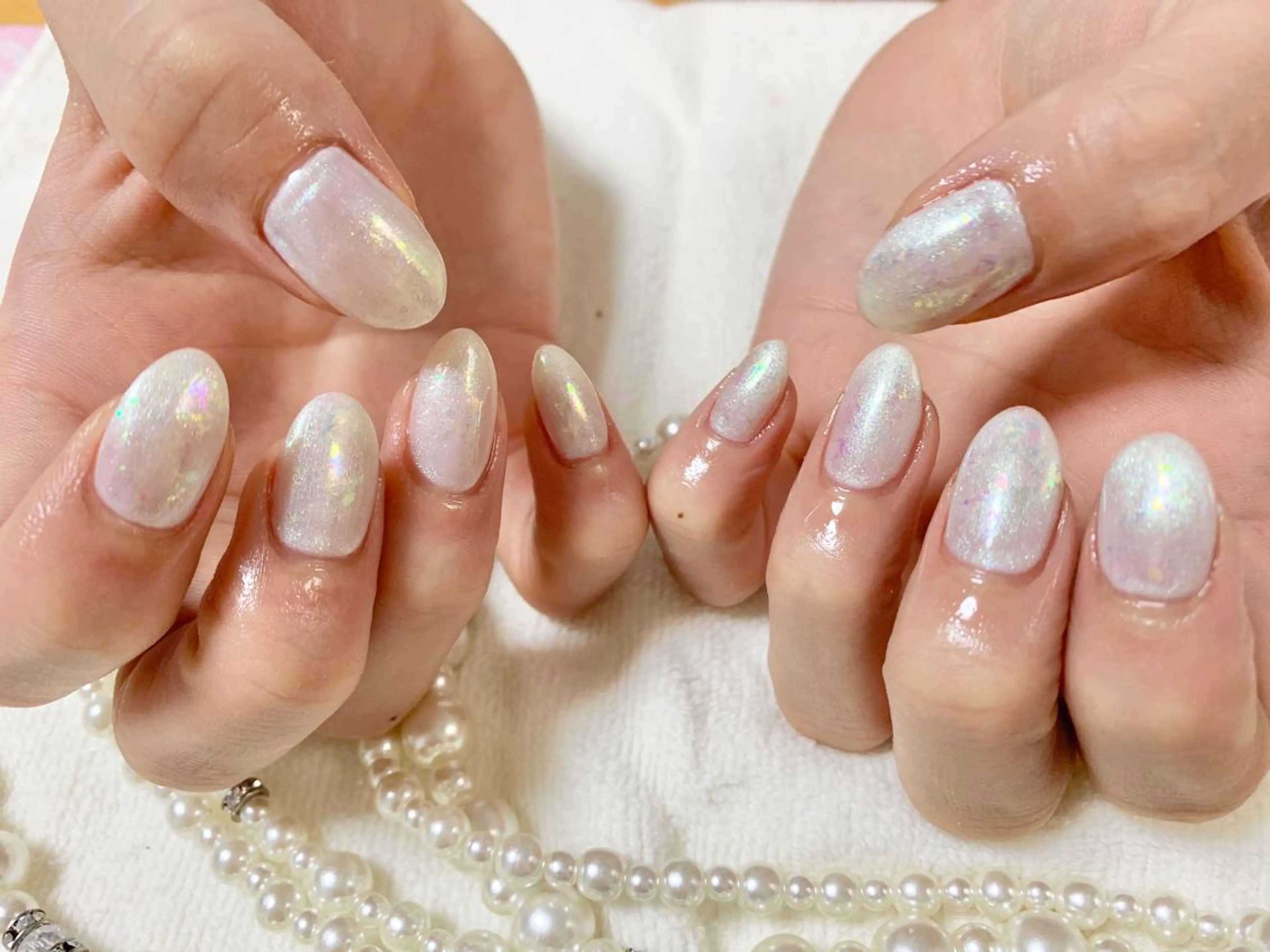 ネイル オーロラネイル ワンカラーネイル 手塚 里奈のネイルデザイン