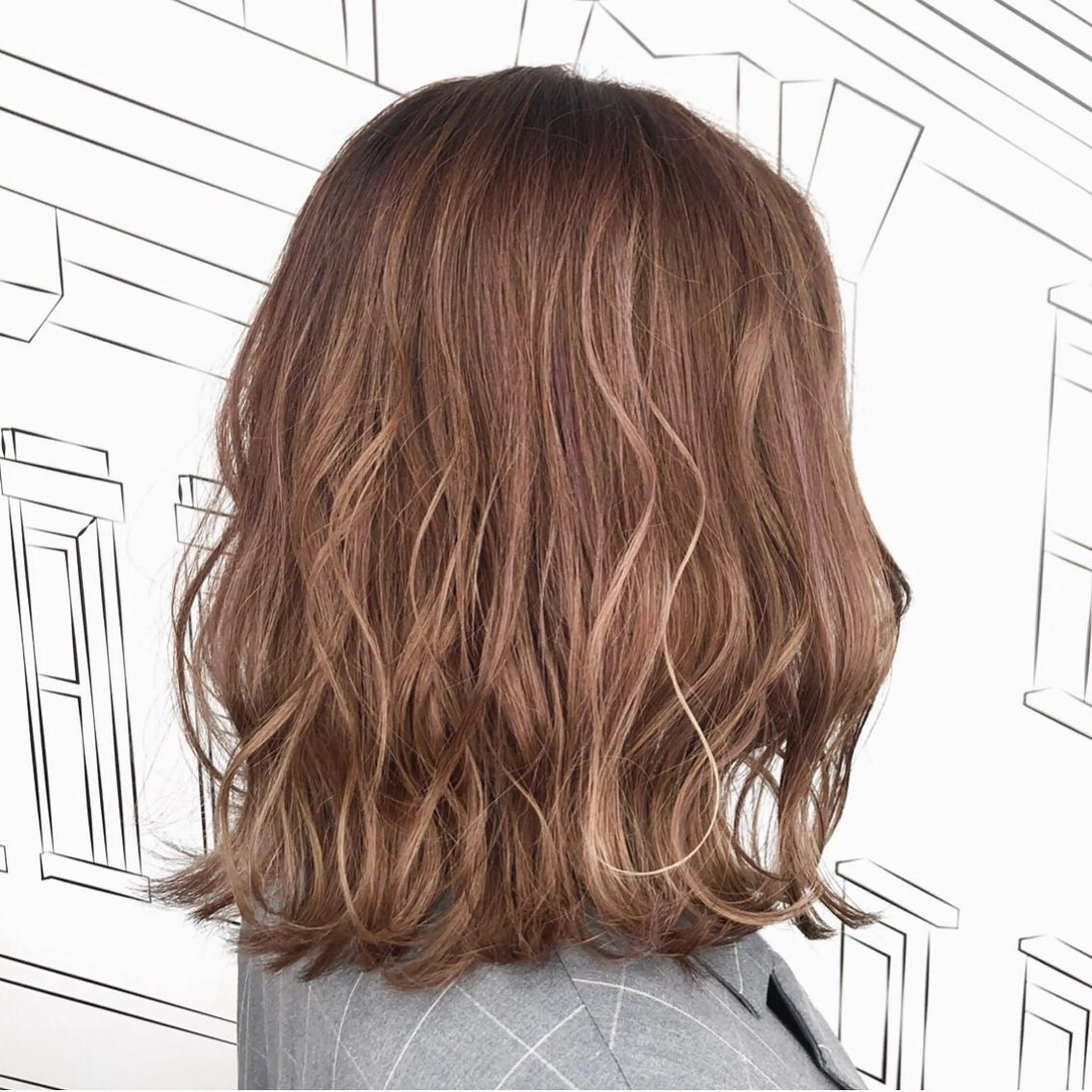 ミディアム カラー ベージュカラー ピンクカラー ピンクベージュ TOMOKA 艶髪/透明感カラーのヘアスタイル