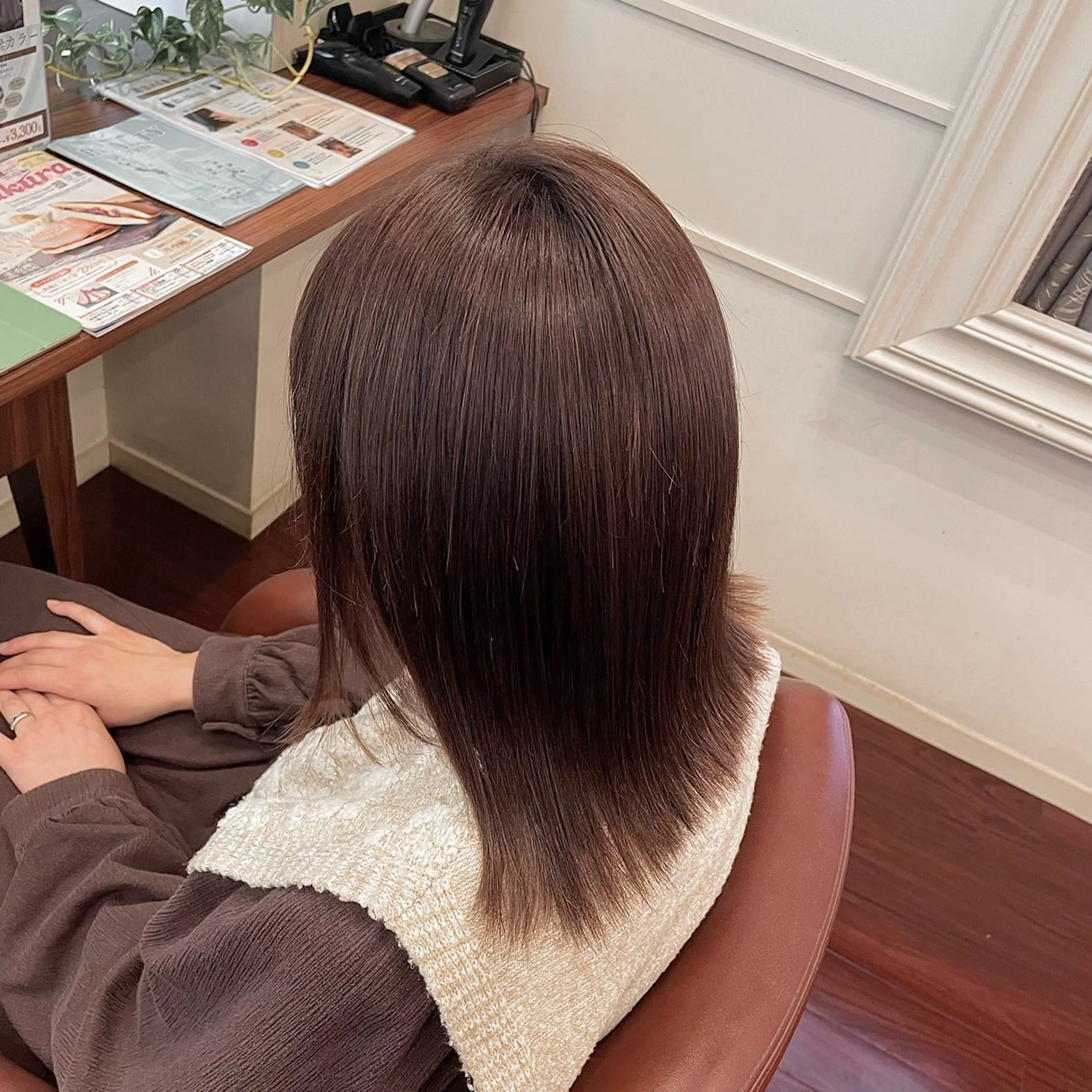 ミディアム ヘアカラー スダ ユキナ 髪質改善水素カラーのヘアスタイル