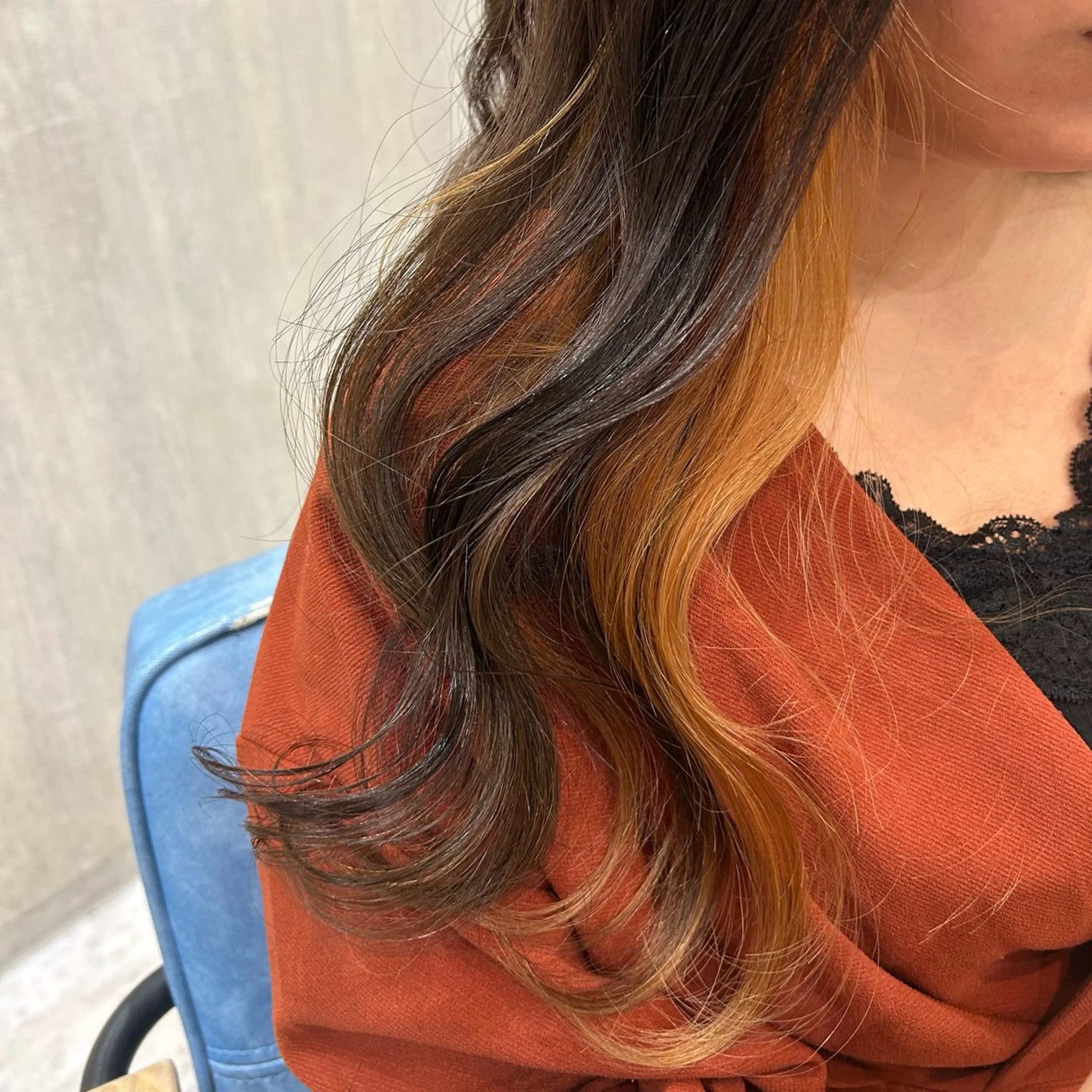 ロング カラー カット ヘアカラー トリートメント 🫧透け感⋆艶髪💎 山口アヤカのヘアスタイル