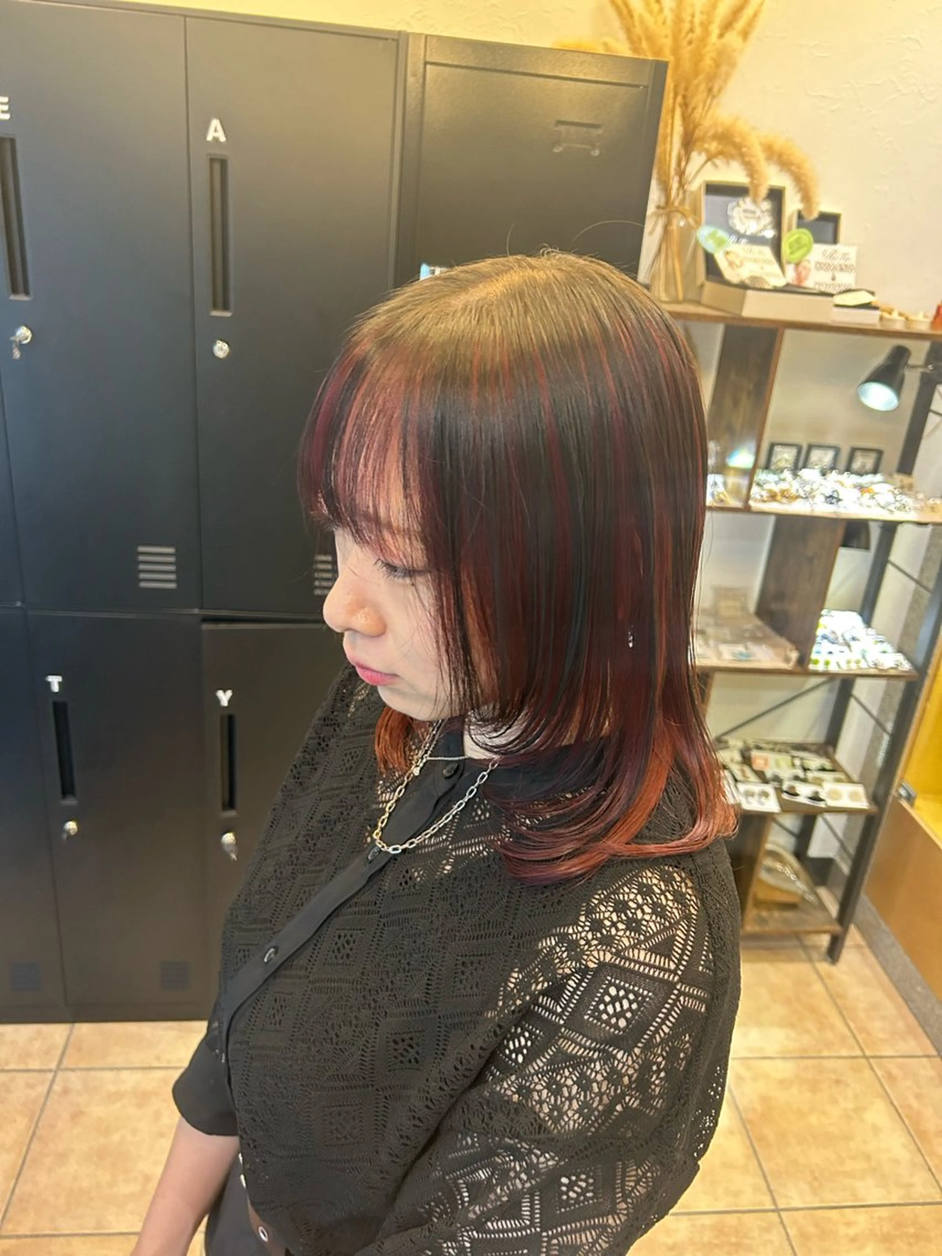 ミディアム カラー ヘアカラー 西田辺/ タカスナオヤのヘアスタイル