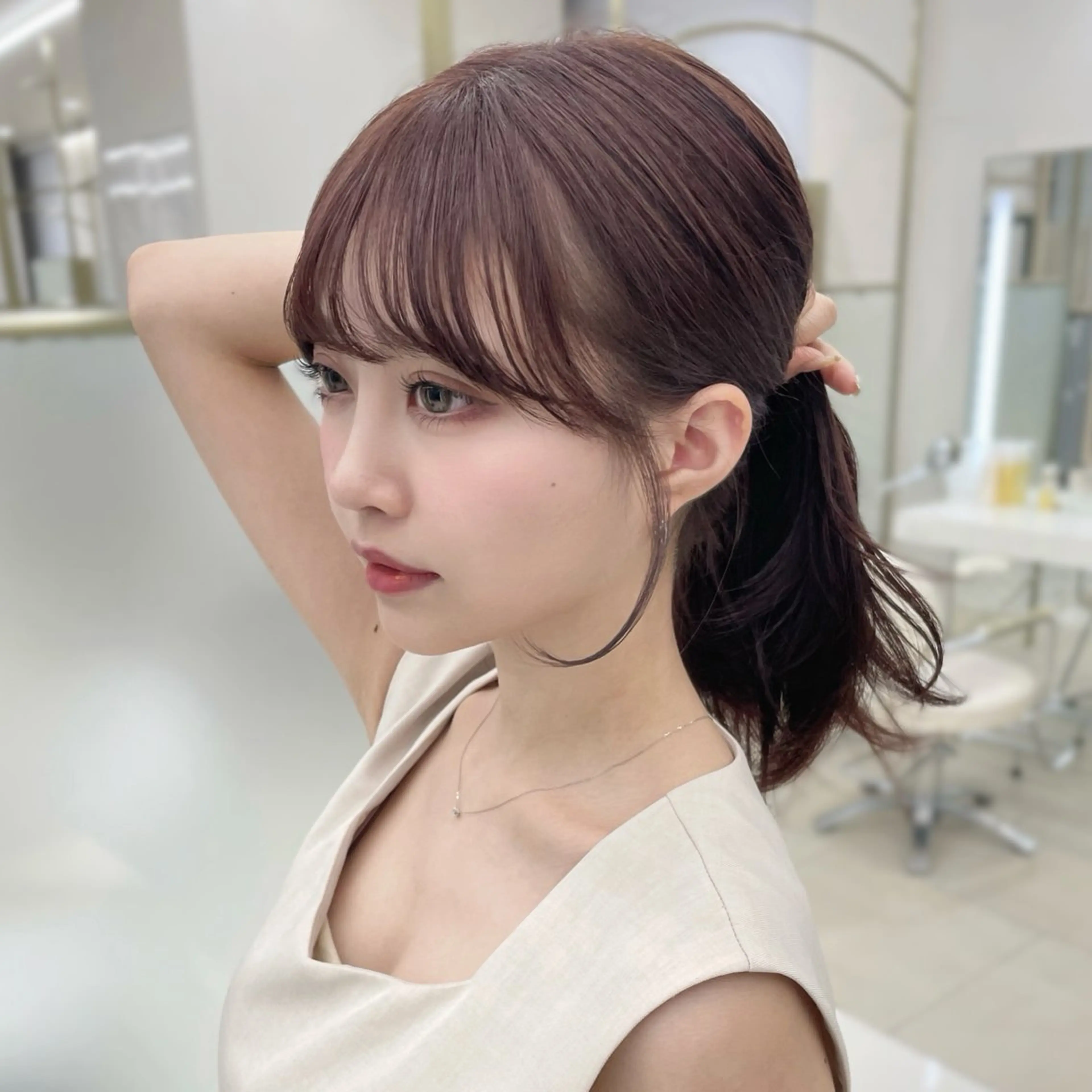 ミディアム カラー カット COA GINZA 空也/前髪/顔まわりのヘアスタイル