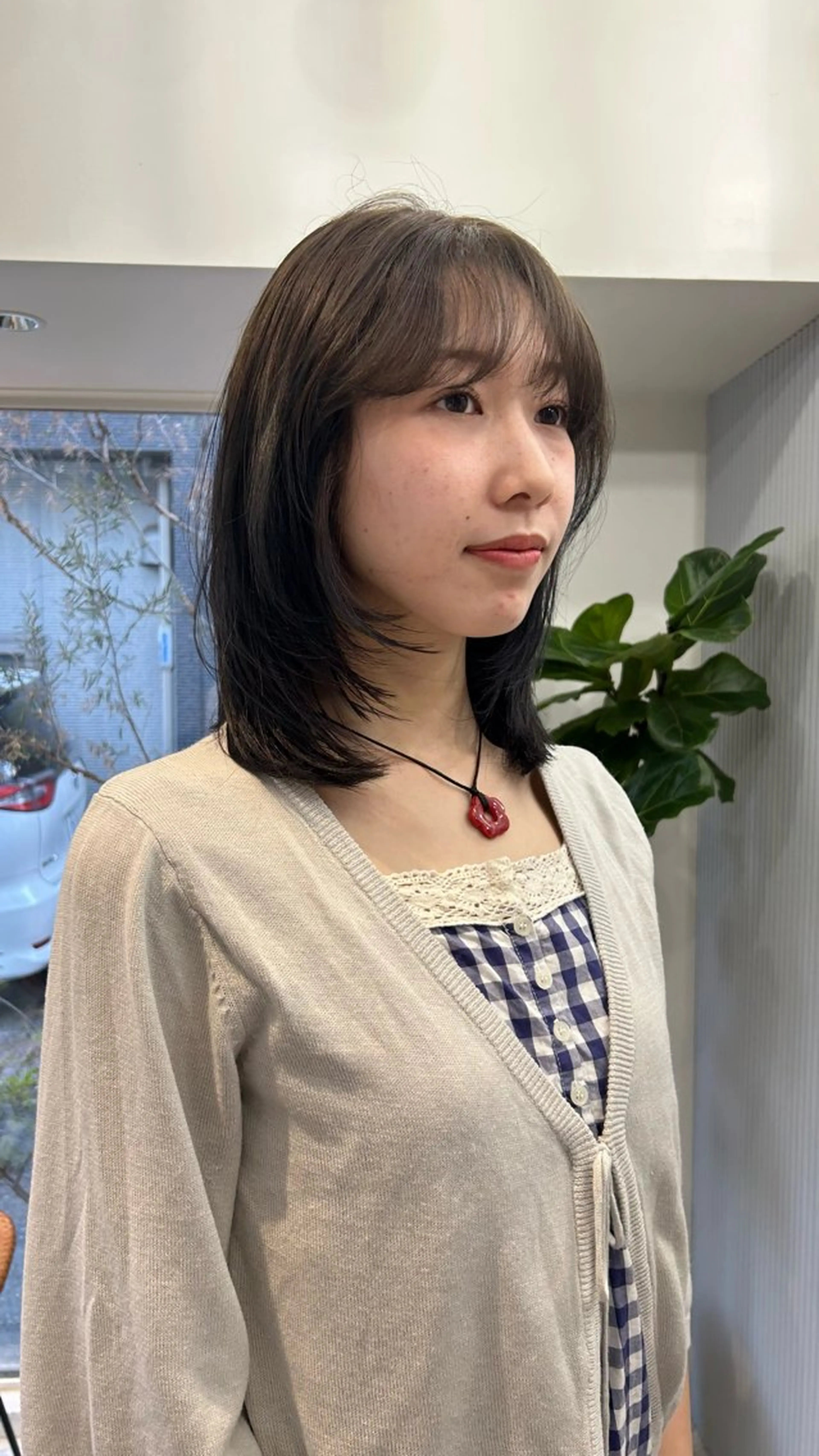 ミディアム カラー カット ヘアカラー トリートメント じゅわっと暖色カラー 🍊Moemiのヘアスタイル