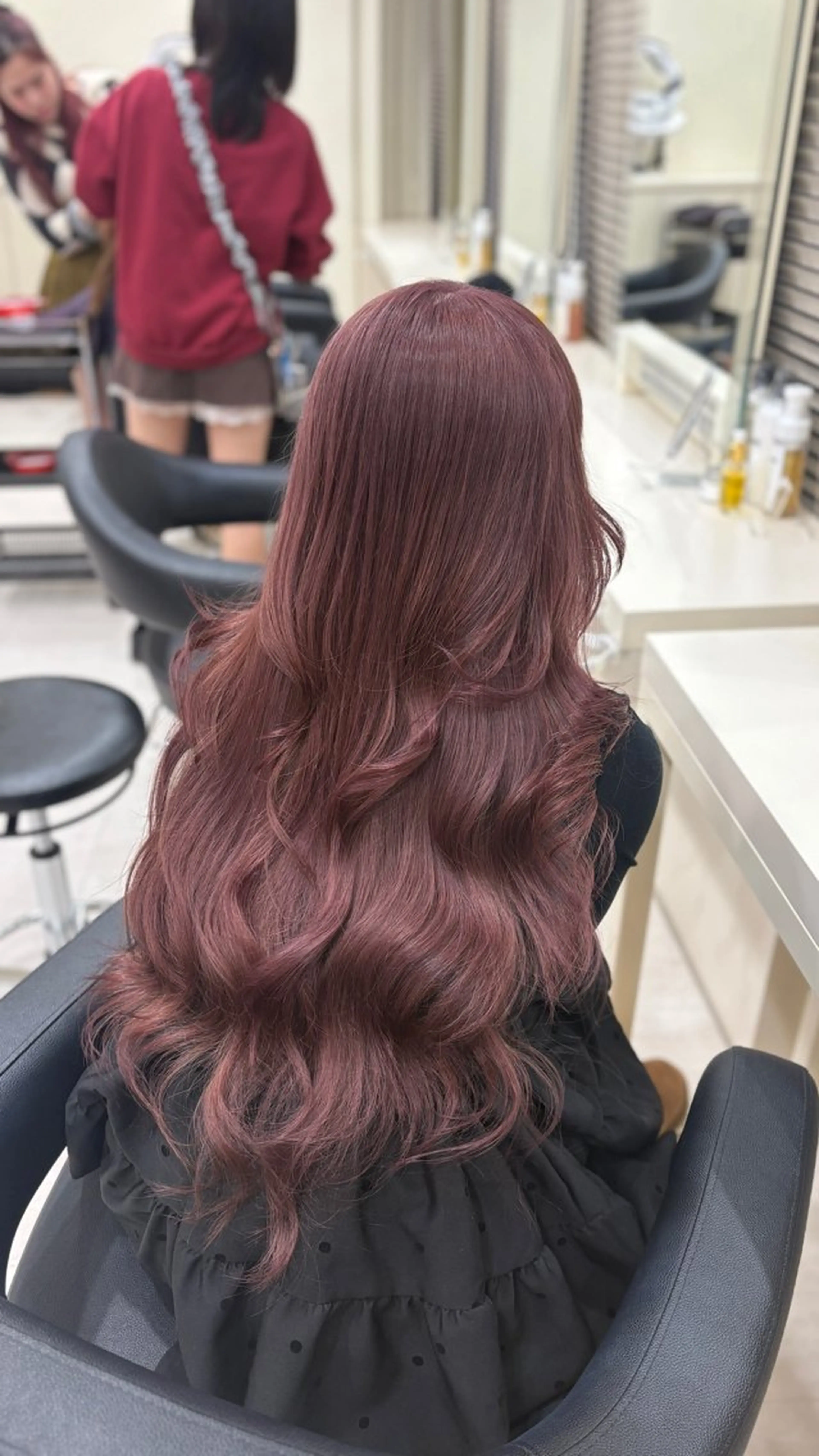 ロング ヘアカラー トリートメント ヘアセット 💗暖色カラー💗 ツヤ髪💗Mayaのヘアスタイル