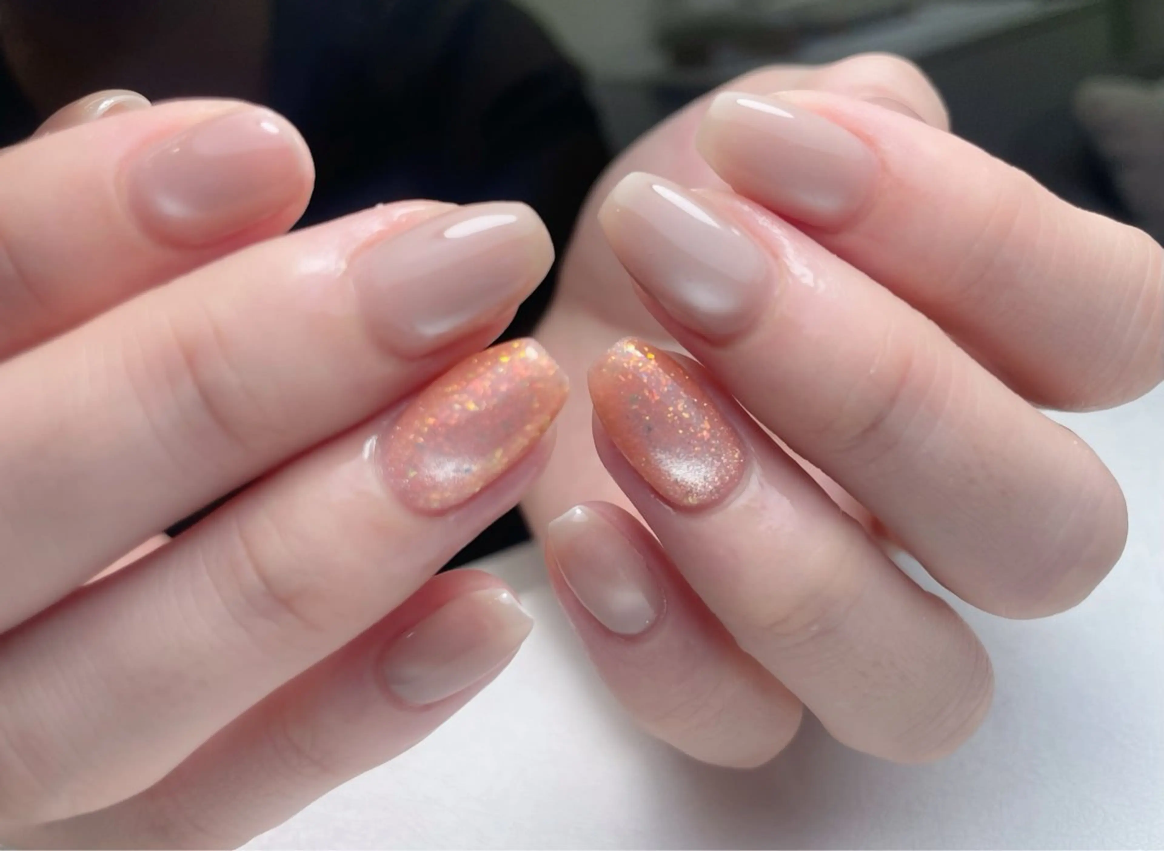 ネイル オーロラネイル 長さ出し フットネイル フレンチネイル ジェルネイル 中野駅から2分 MEO NAILのネイルデザイン