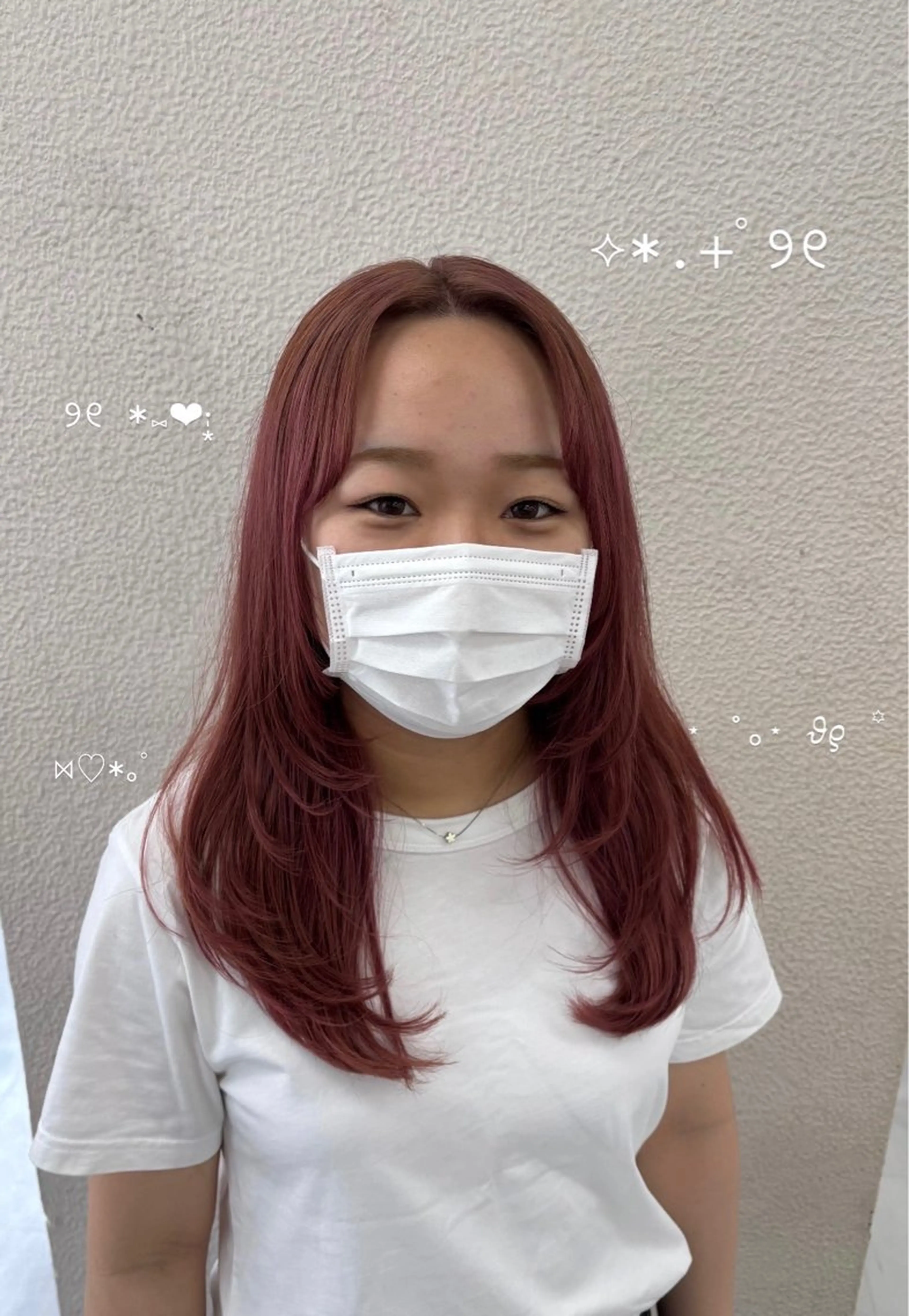 カラー ピンクカラー ヘアカラー トリートメント 衛藤 知寿のヘアスタイル