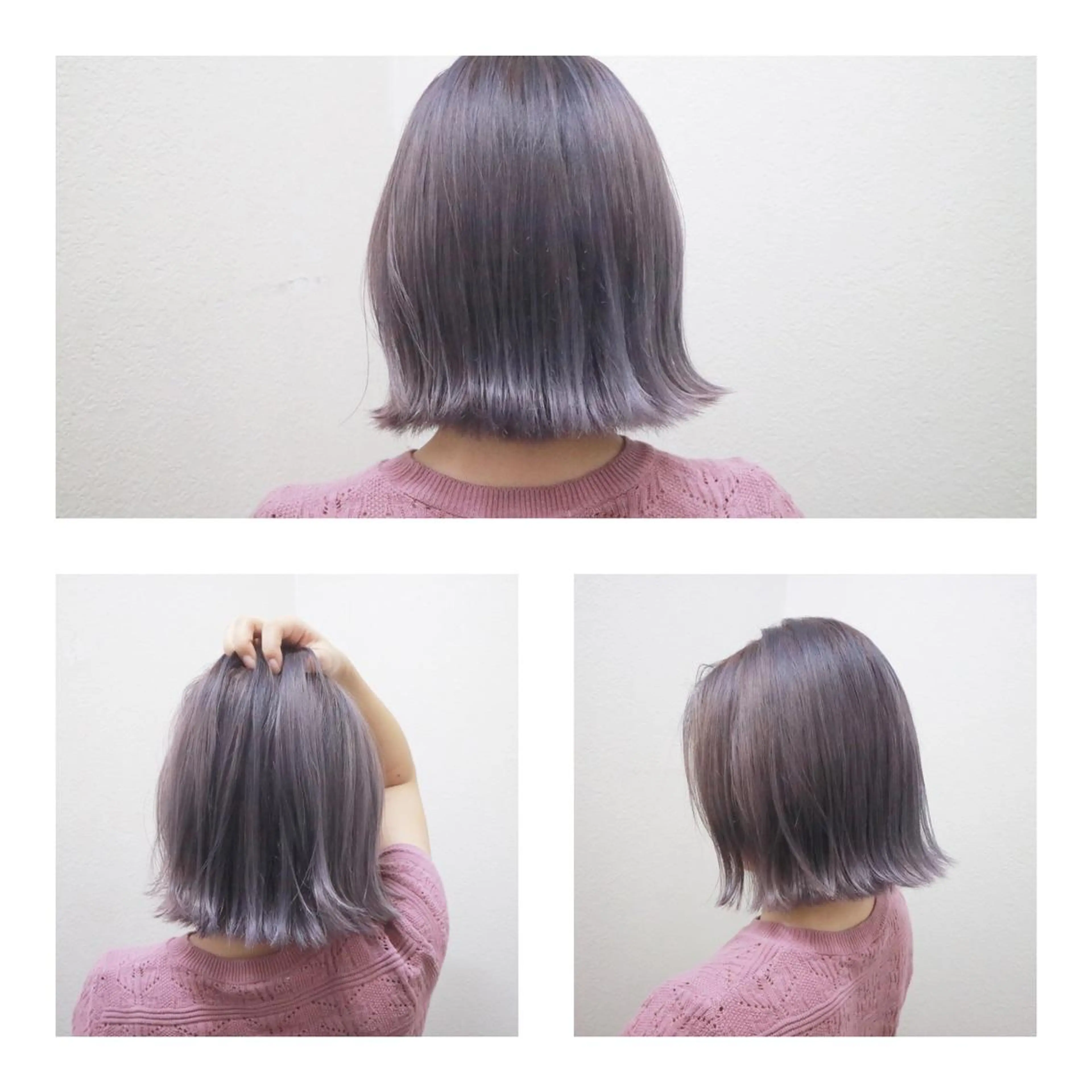 ショート カラー アディクシーカラー アッシュ ラベンダーカラー ラベンダーアッシュ JILBLAN京都 ショート/ハイライトのヘアスタイル