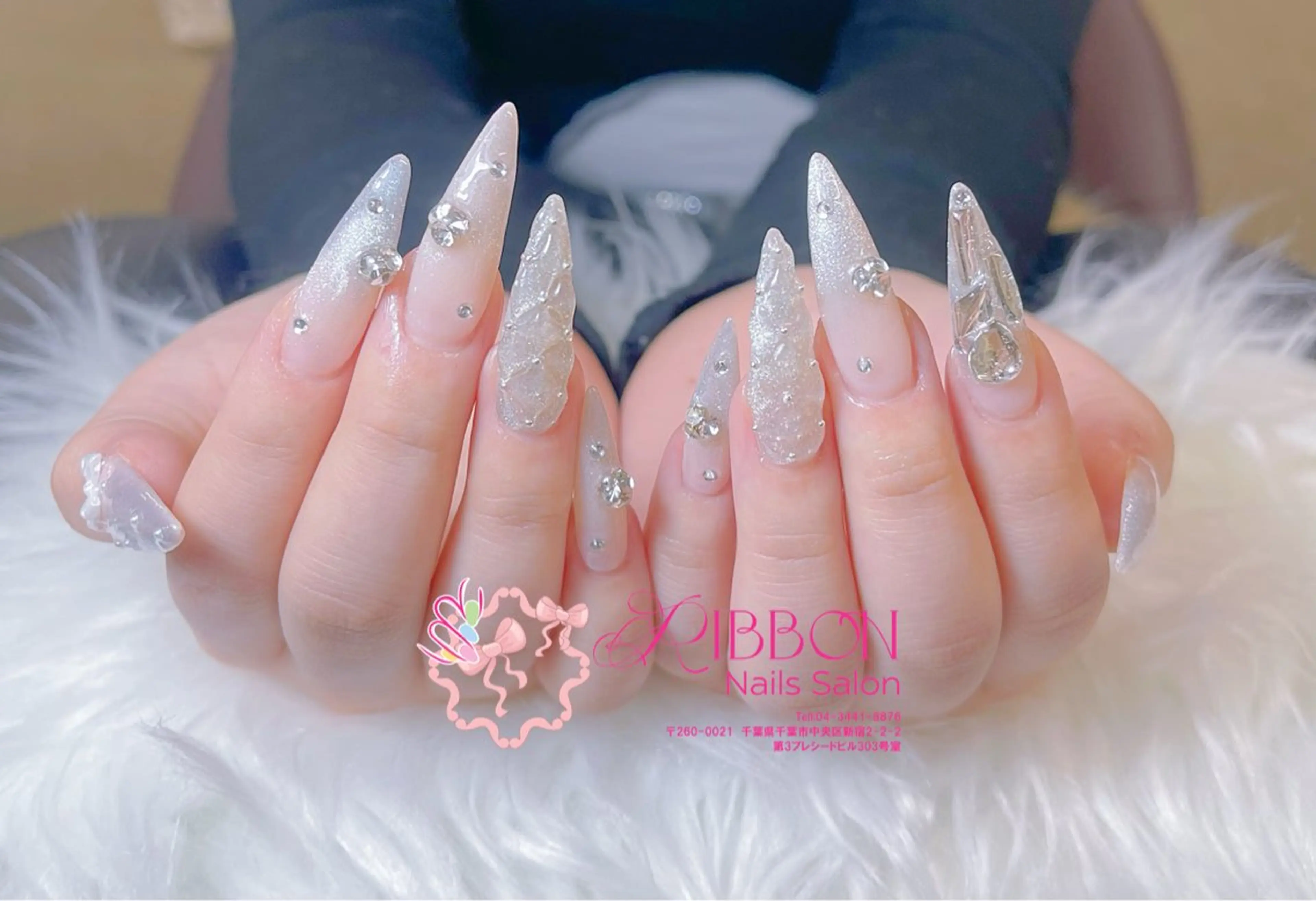 ネイル フレンチネイル ジェルネイル マグネットネイル 持ち込み ニュアンスネイル ハンドネイル Ribbonnail salonのネイルデザイン