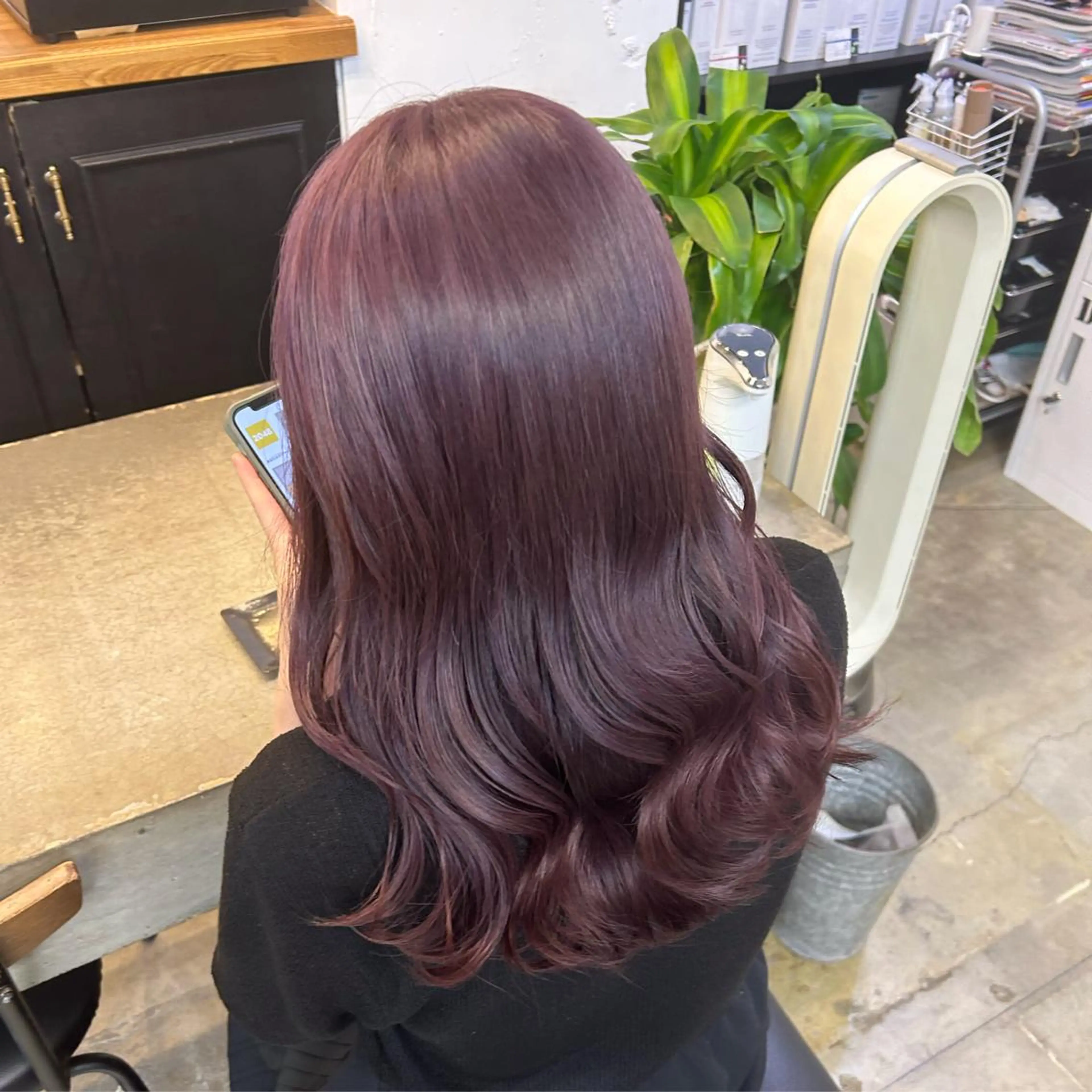 ロング カラー ヘアカラー トリートメント 🌷ラベンダーピンク 顔まわり🌷ねいろのヘアスタイル