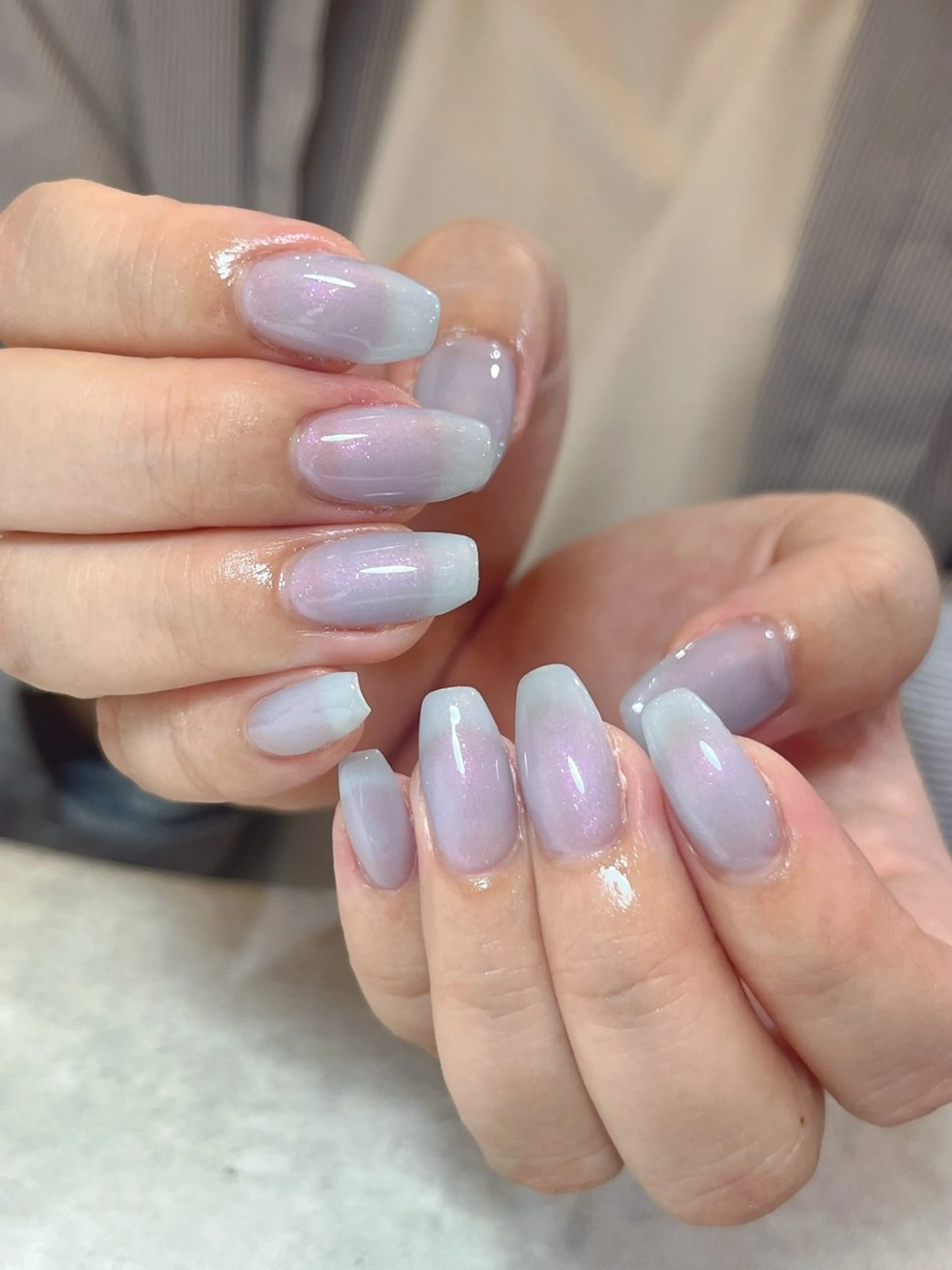 ネイル ブルー ワンカラーネイル ハンドネイル r.nailBY α 大阪福島区/岸本🧸のネイルデザイン