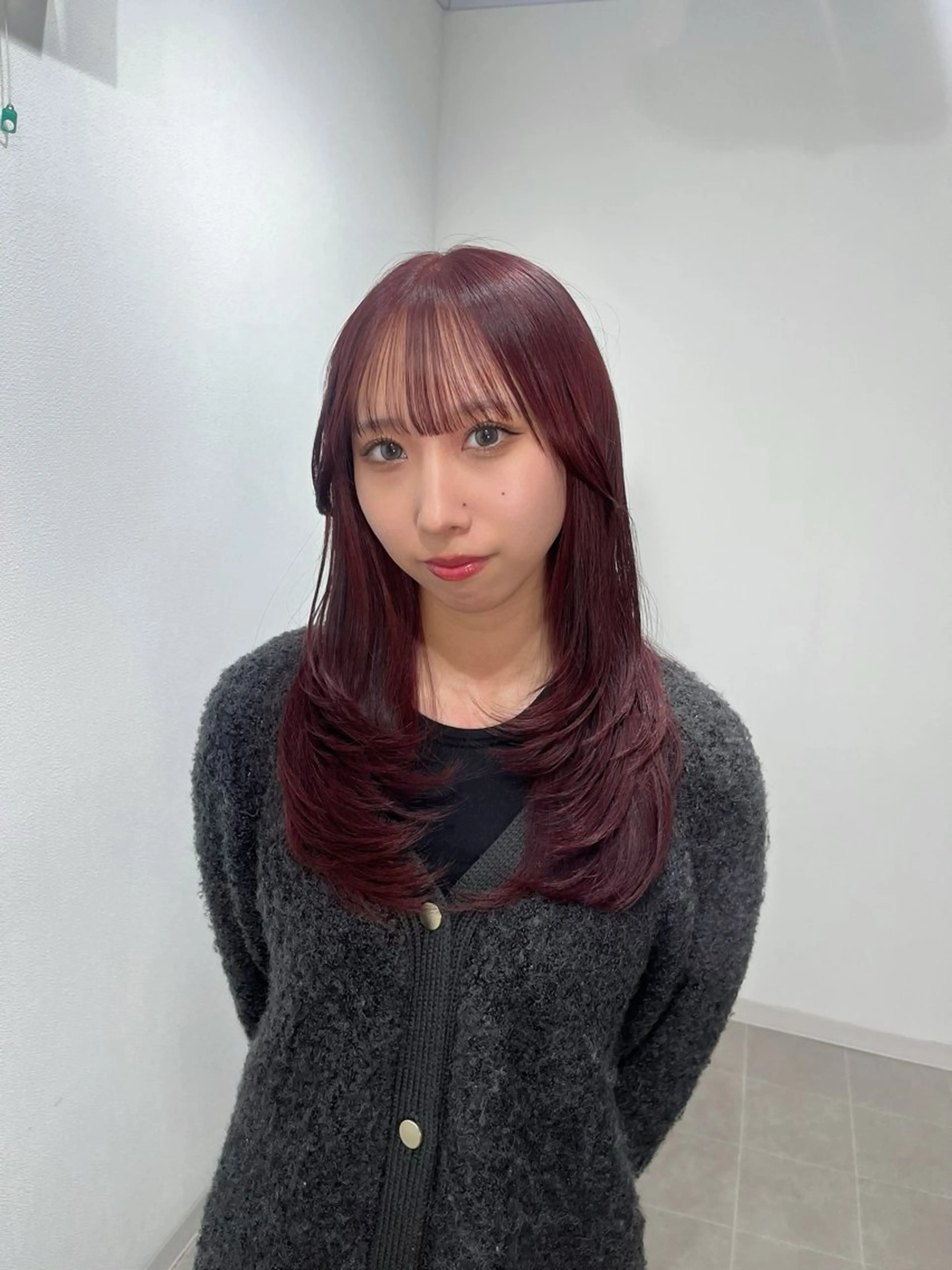 セミロング カラー ブラウンカラー レッドカラー レッドブラウン レイヤーカット カット ヘアカラー トリートメント 韓国ヘア🇰🇷 RYOTAのヘアスタイル