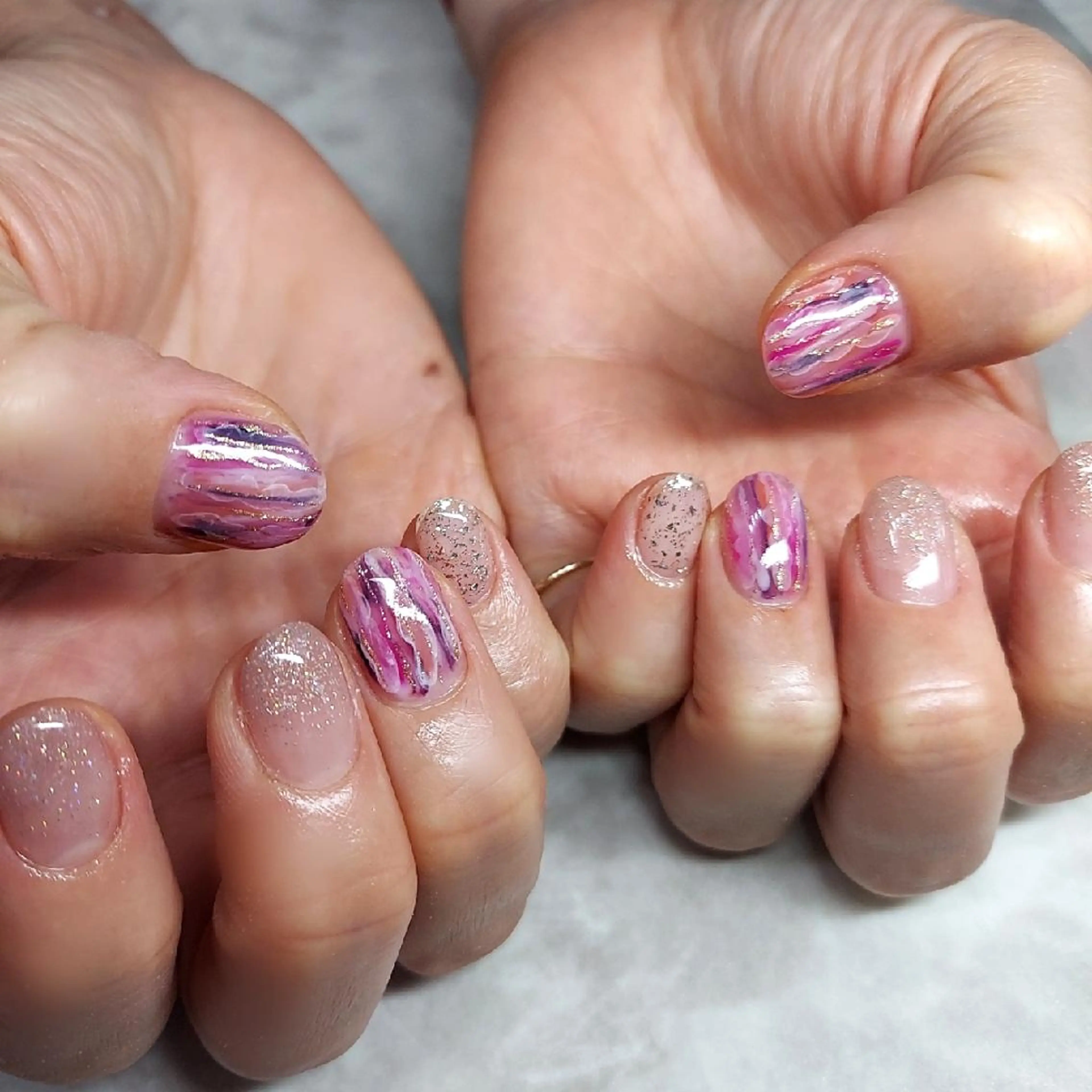 ネイル フラワーネイル マグネットネイル ミラーネイル ニュアンスネイル ハンドネイル 栗東駅 徒歩10分 ネイルサロン ディアのネイルデザイン