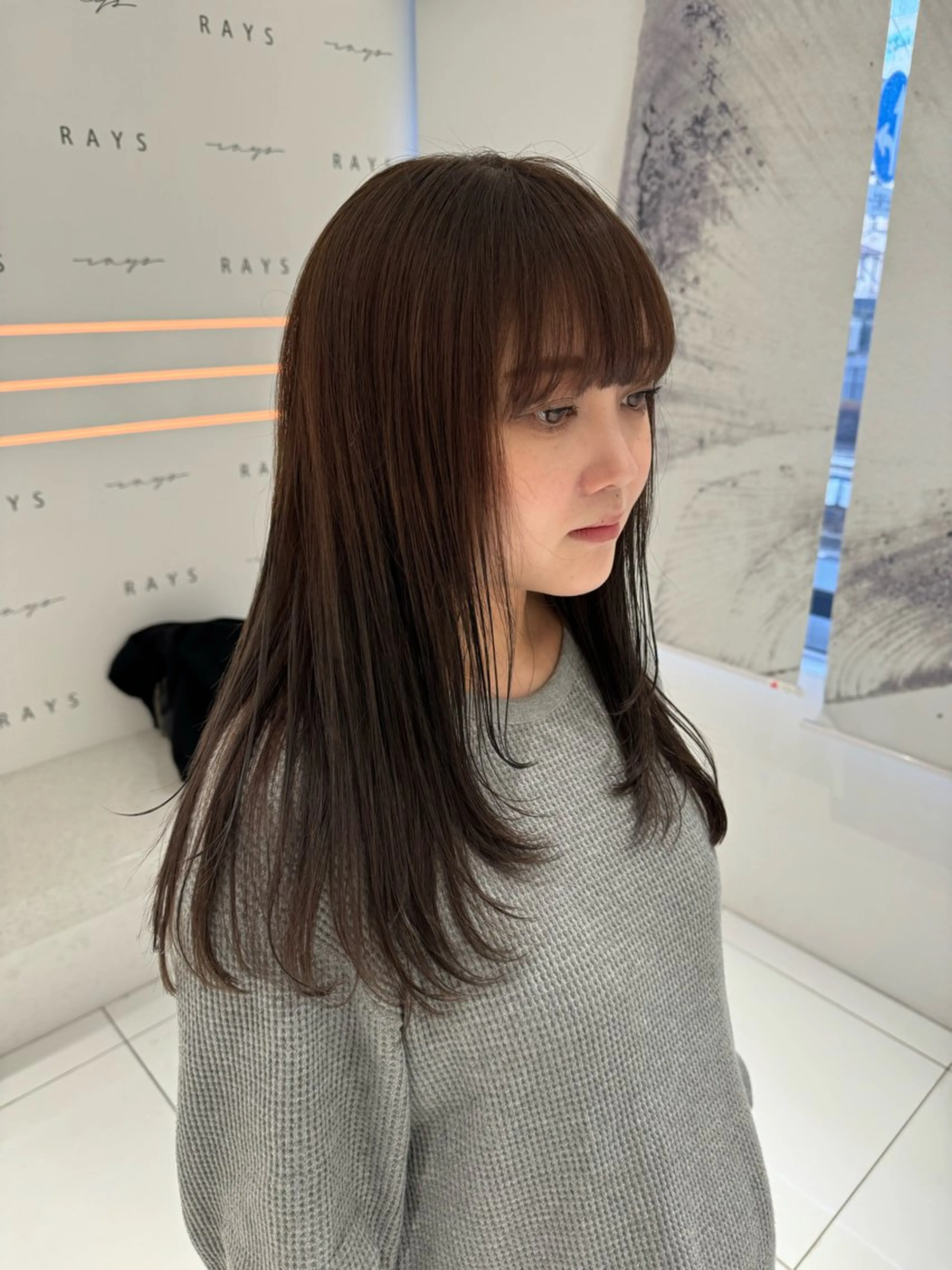 ロング カラー 顔まわりレイヤー レイヤーカット カット ｱｵﾇﾏﾐﾕ☁️ /ボブ/ハイトーン/のヘアスタイル