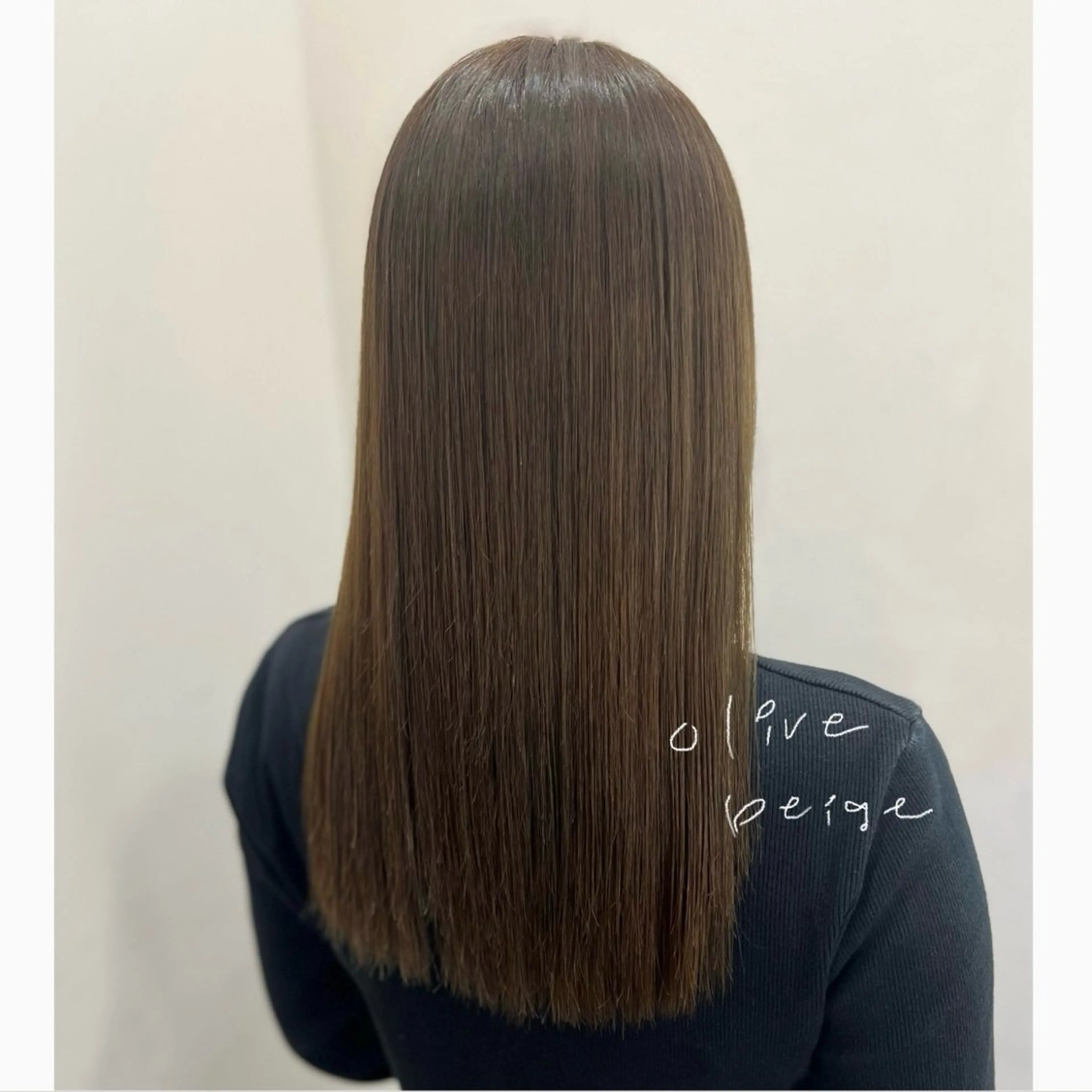 ロング カラー ベージュカラー ダブルカラー オリーブベージュ オリーブカラー Luana .Rioneのマツエク・マツパデザイン