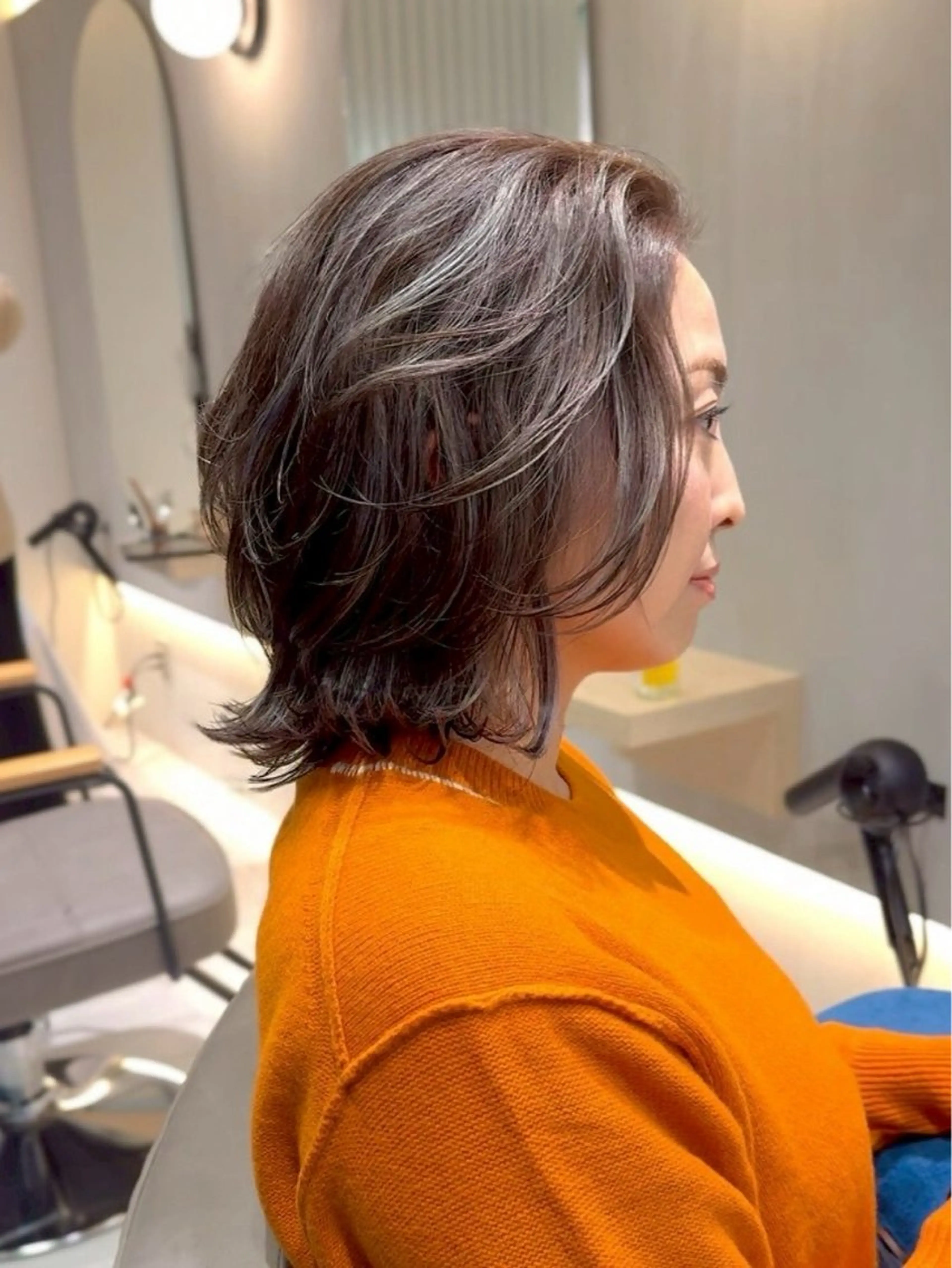 ミディアム くせ毛 レイヤーカット SNSモニター募集！ くせ毛特化/大村のヘアスタイル