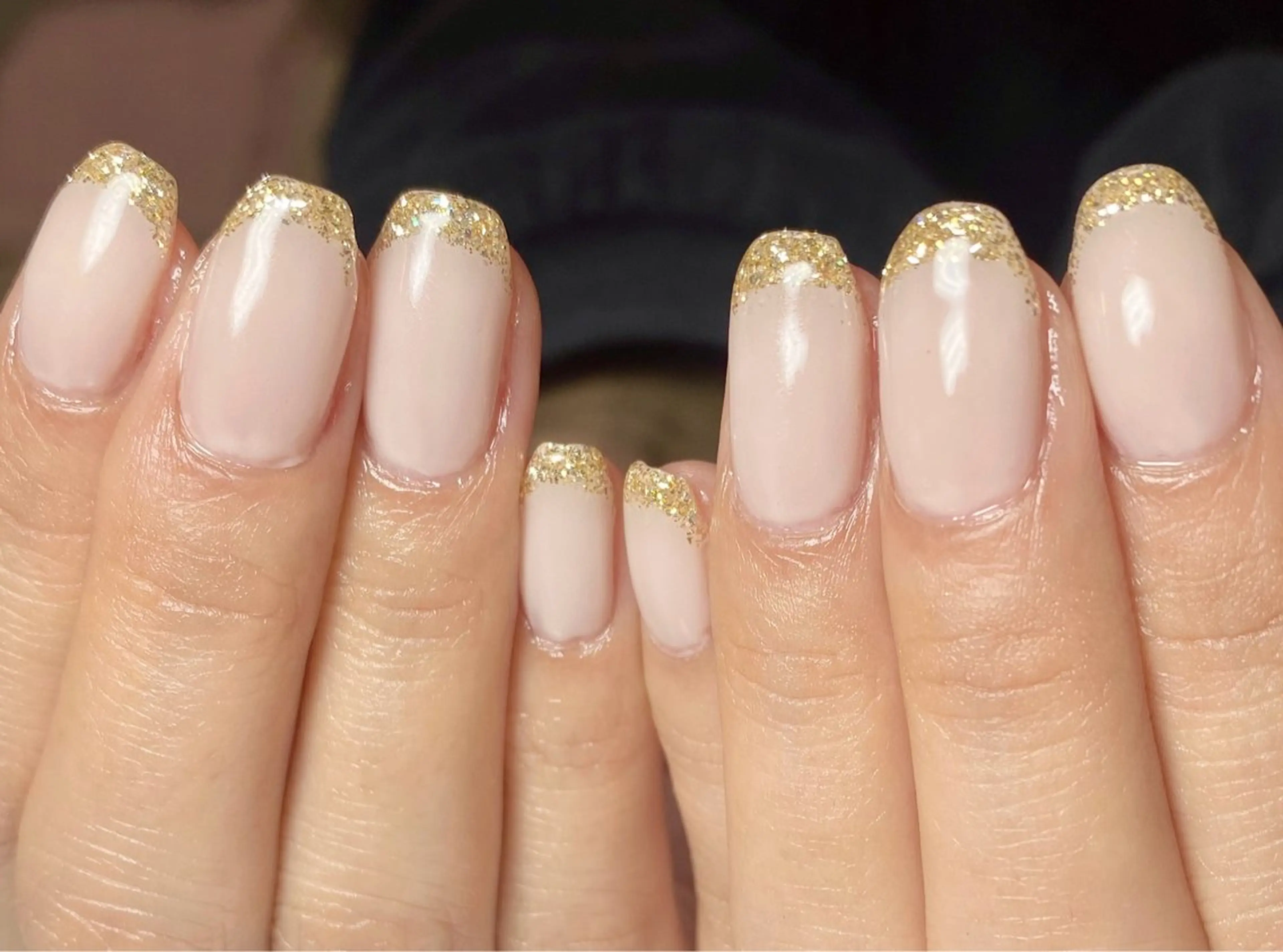 ネイル フレンチネイル ラメ(グリッター) Nail Salon K 🧸美爪育成のネイルデザイン