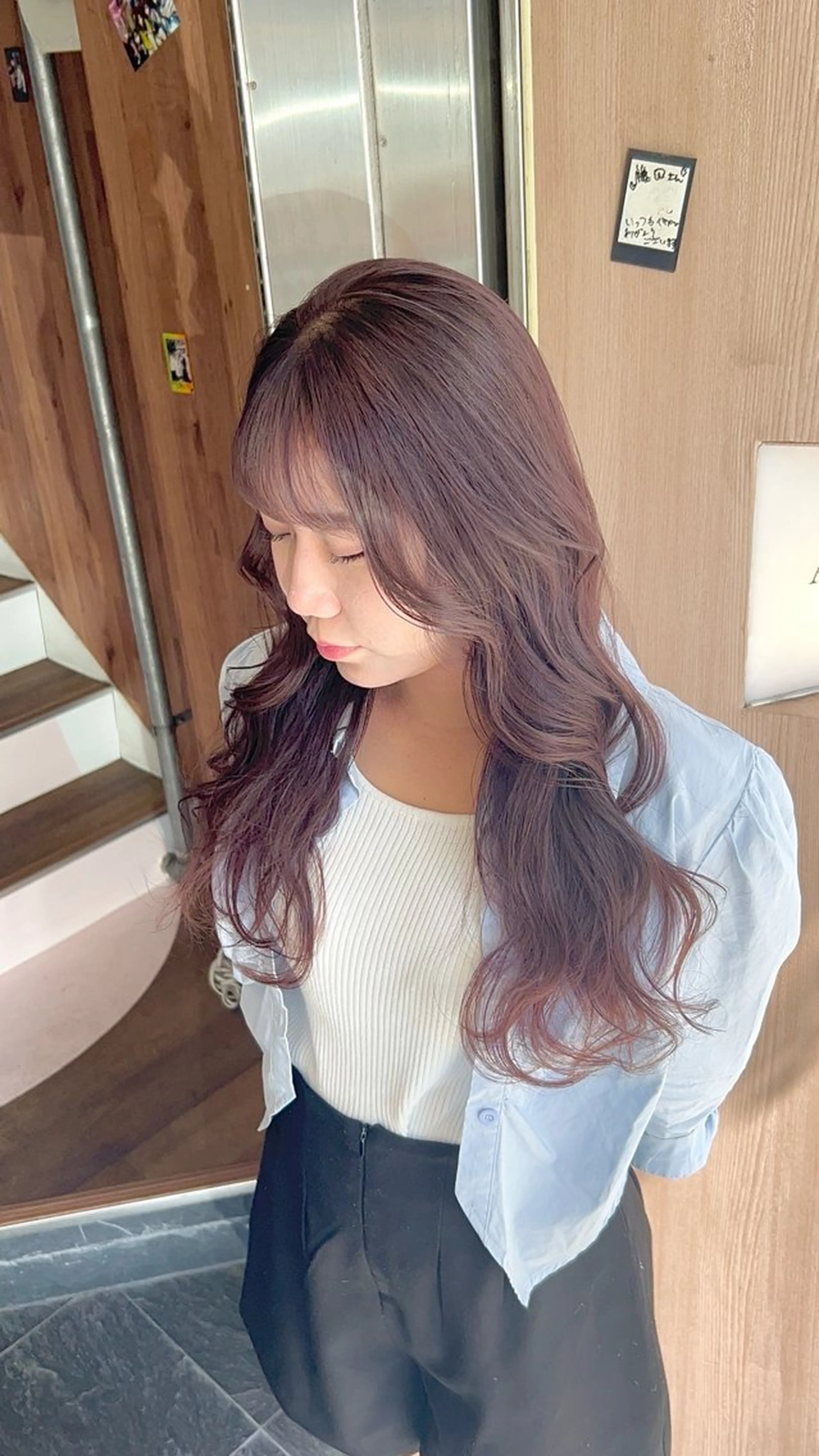 ロング カラー カット ヘアカラー トリートメント 【春カラーWカラー】 【暗髪&暖色系】圭真のヘアスタイル