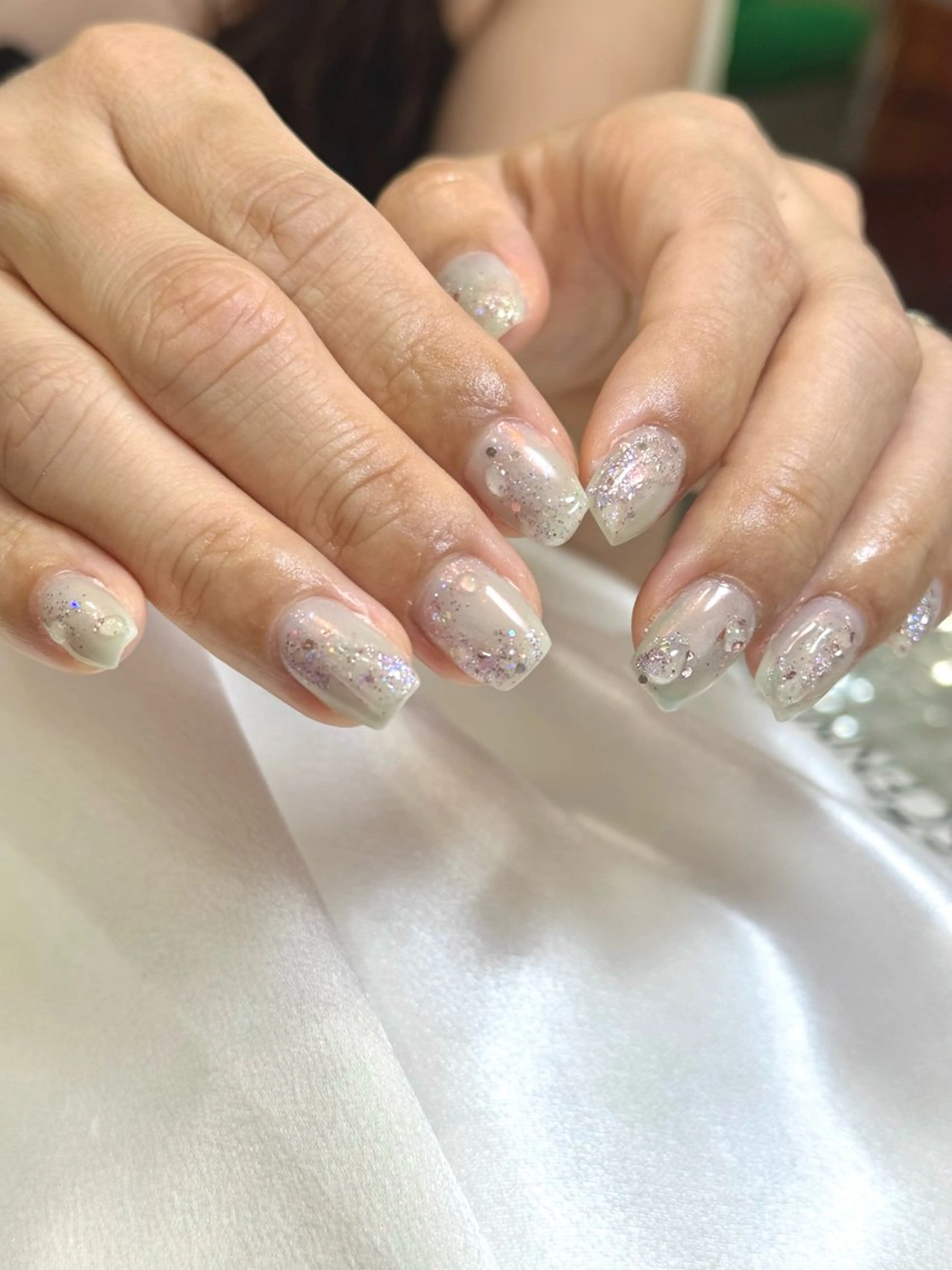 ネイル 氷ネイル・うるうるネイル 持ち込み ハンドネイル nail room 5890  noaのネイルデザイン