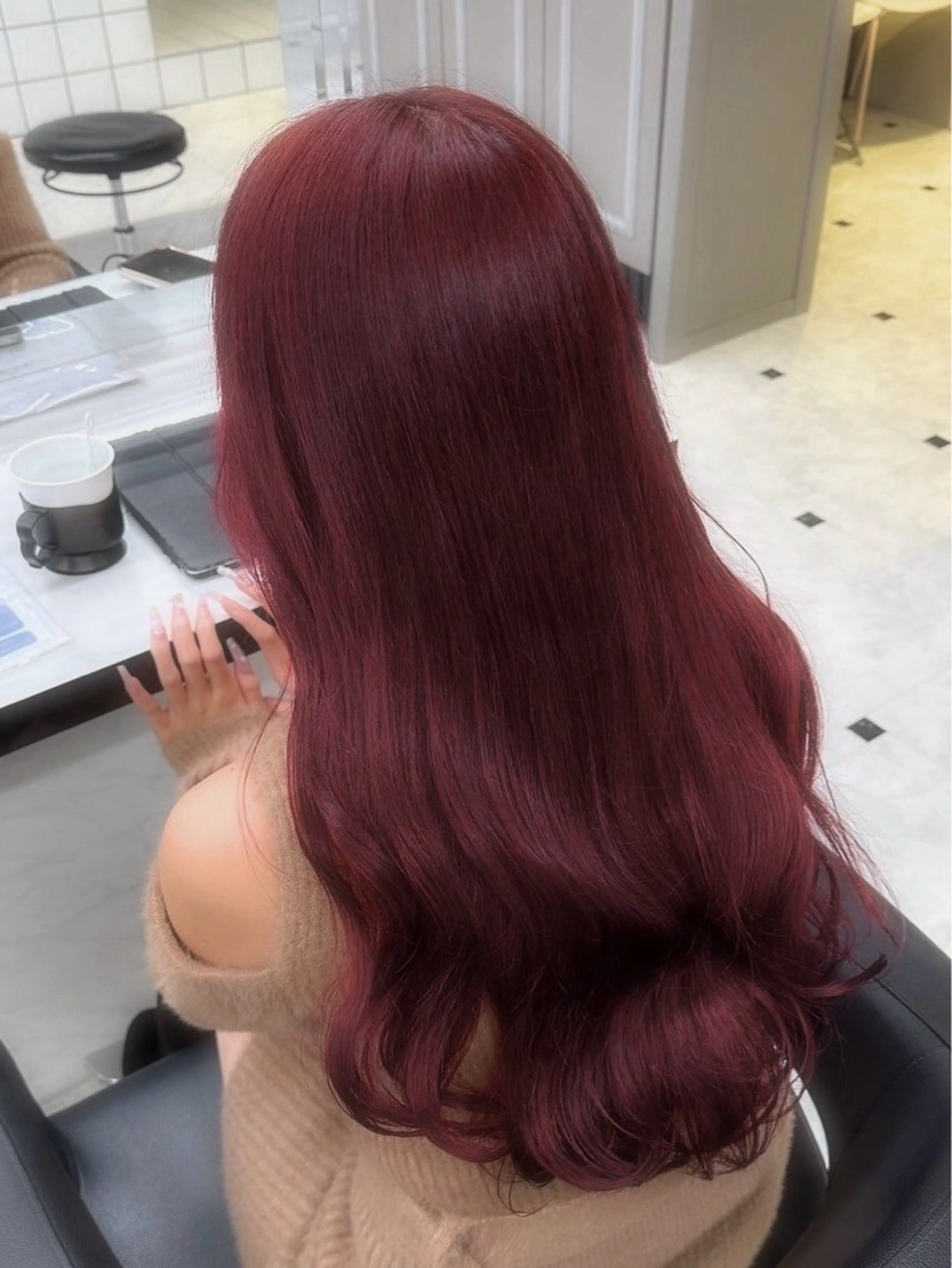 カラー 儚い天使のピンク 優音　🎀‎🤍のヘアスタイル