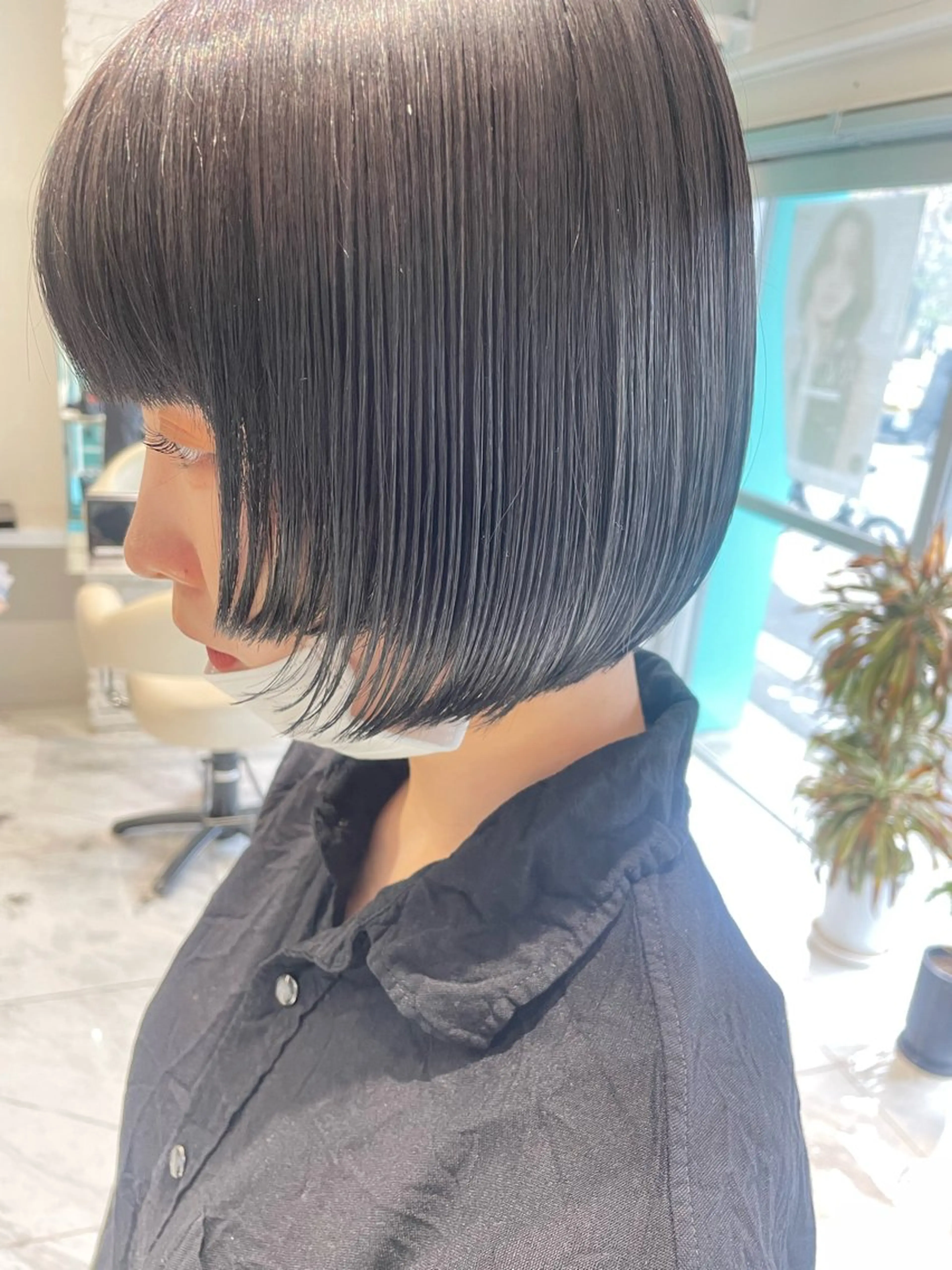 ショート ボブ 姫カット カット ヘアカラー 松田 百花のヘアスタイル