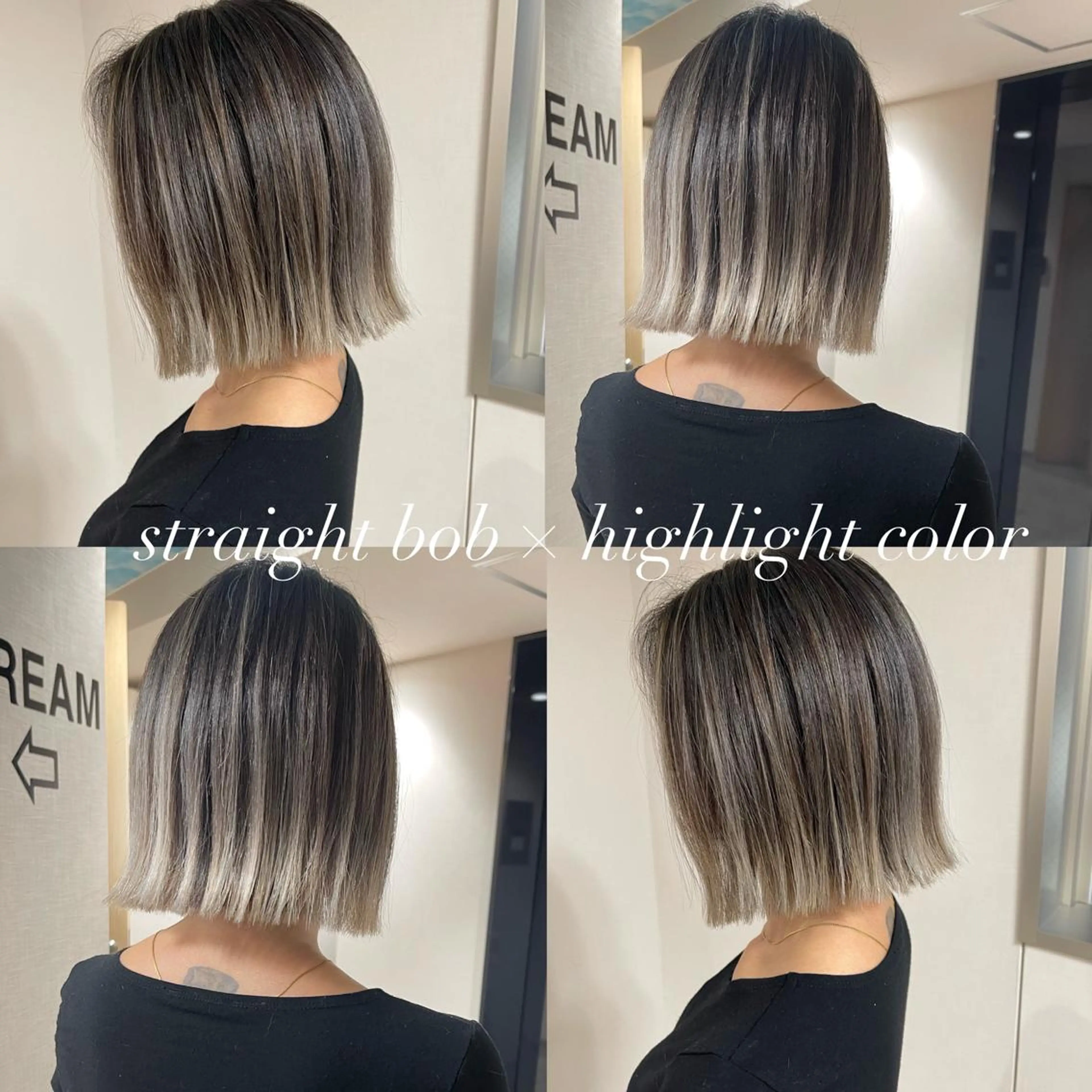 ショート カラー ヘアアレンジ ボブ ヘアカラー 松井那津子 /ハイライトブリーチのヘアスタイル