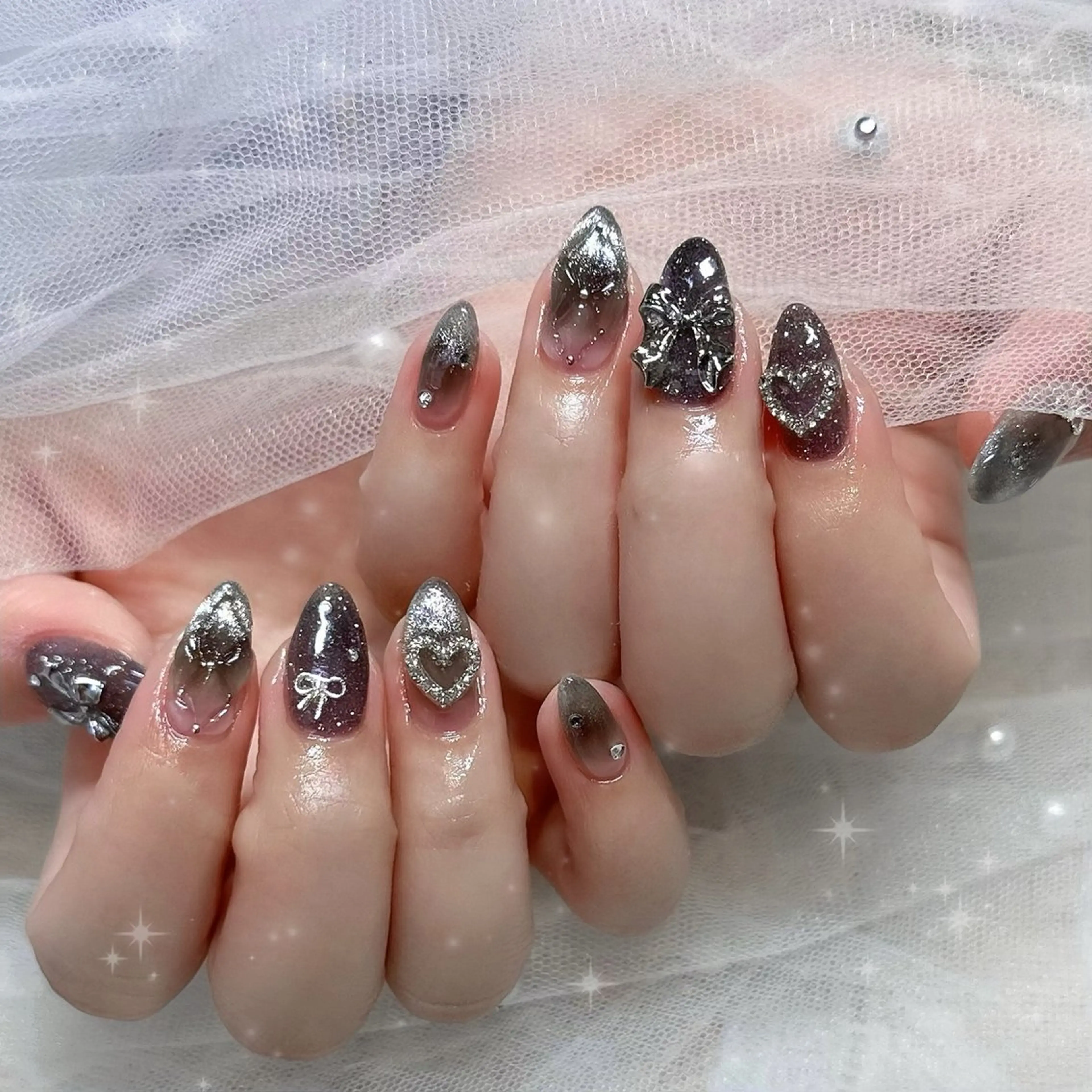 ネイル フラッシュネイル マグネットネイル ハンドネイル Karen 新宿のネイルデザイン