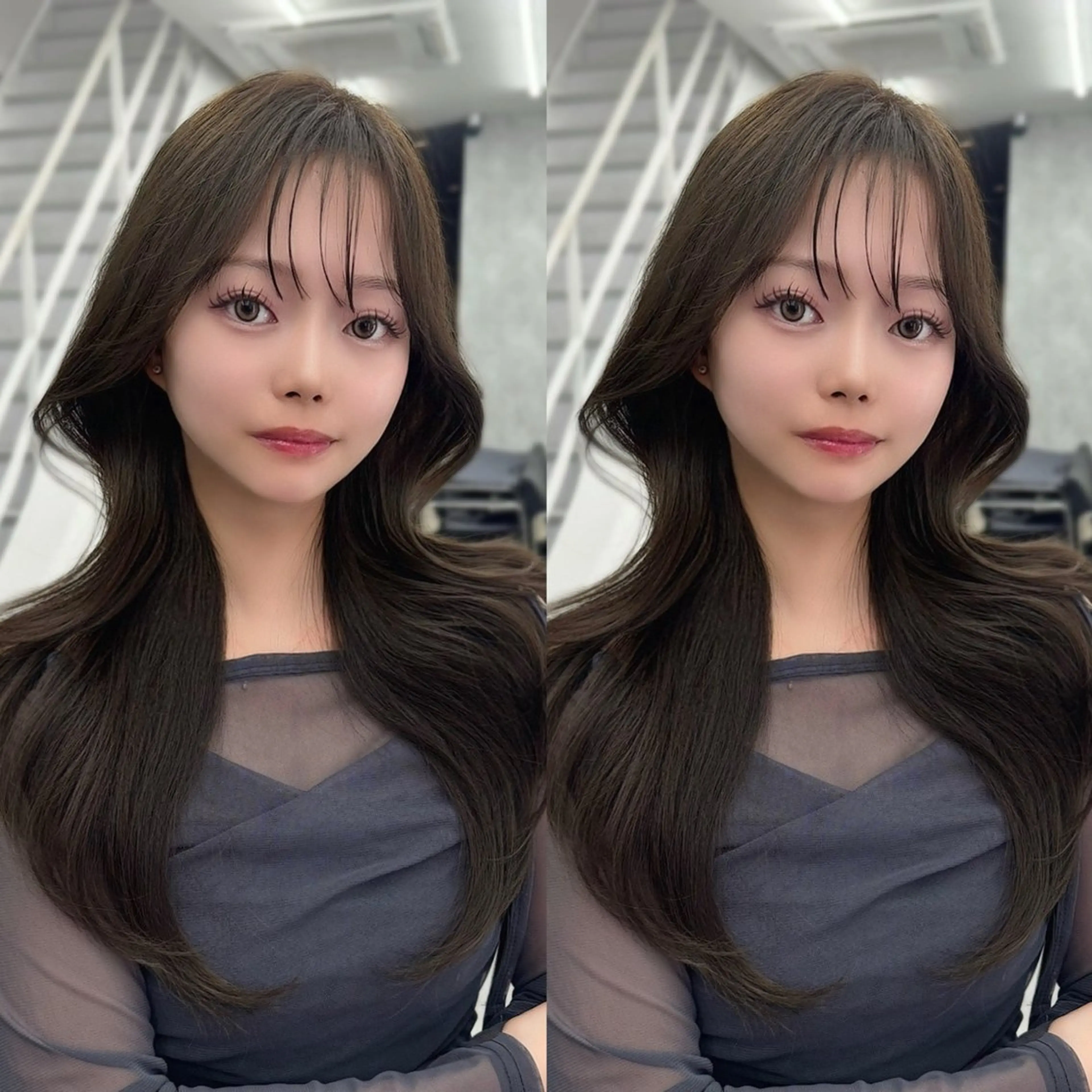 ロング カラー くびれヘア 韓国風ヘア レイヤーカット カット ヘアカラー レイヤー/艶カラー /韓国ヘア/高松のヘアスタイル