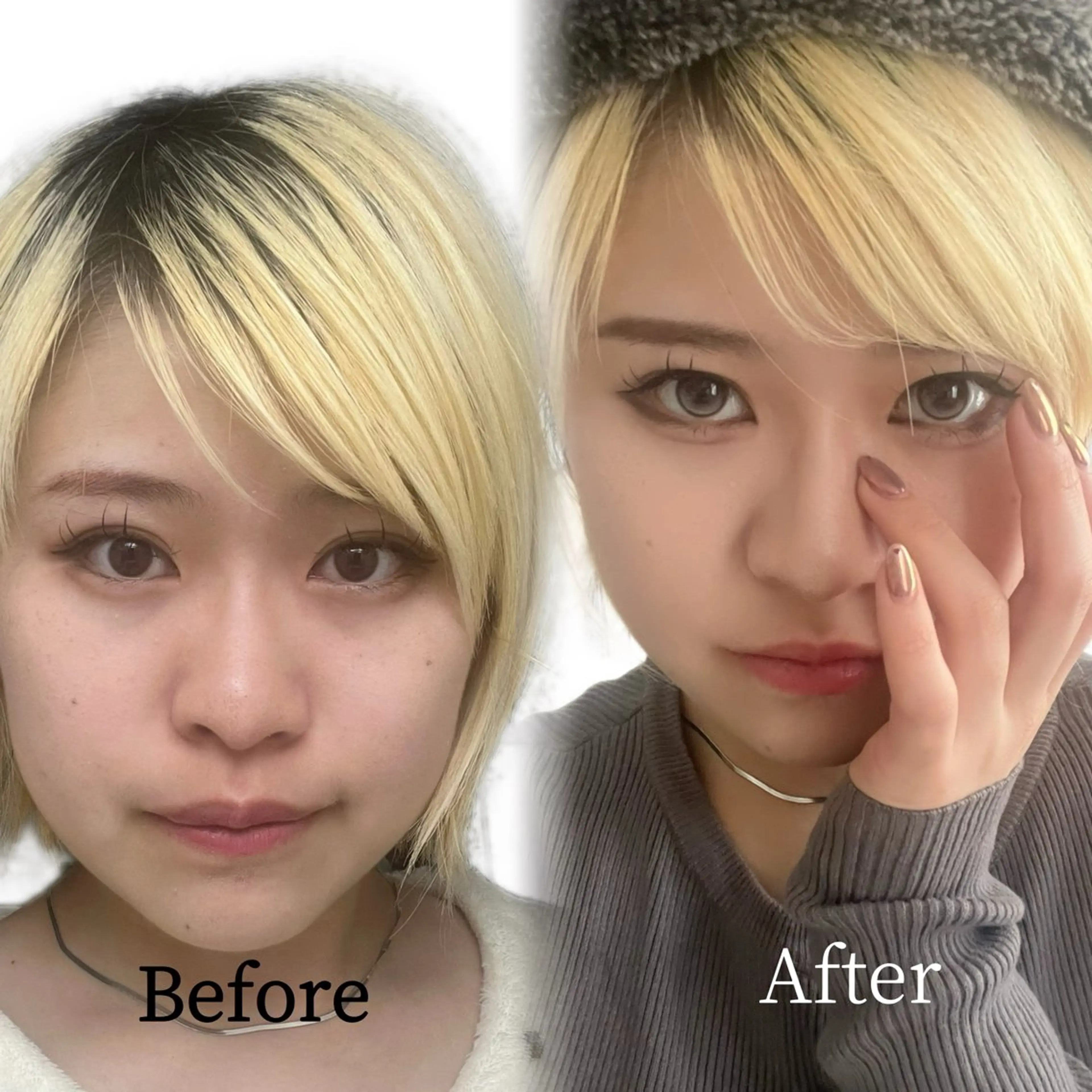 🌈【平日限定】🌈💖垢抜けたい方に✨特別な日にもおすすめ似合わせフルメイク（韓国風／垢抜け）＋巻き髪セット💖の写真