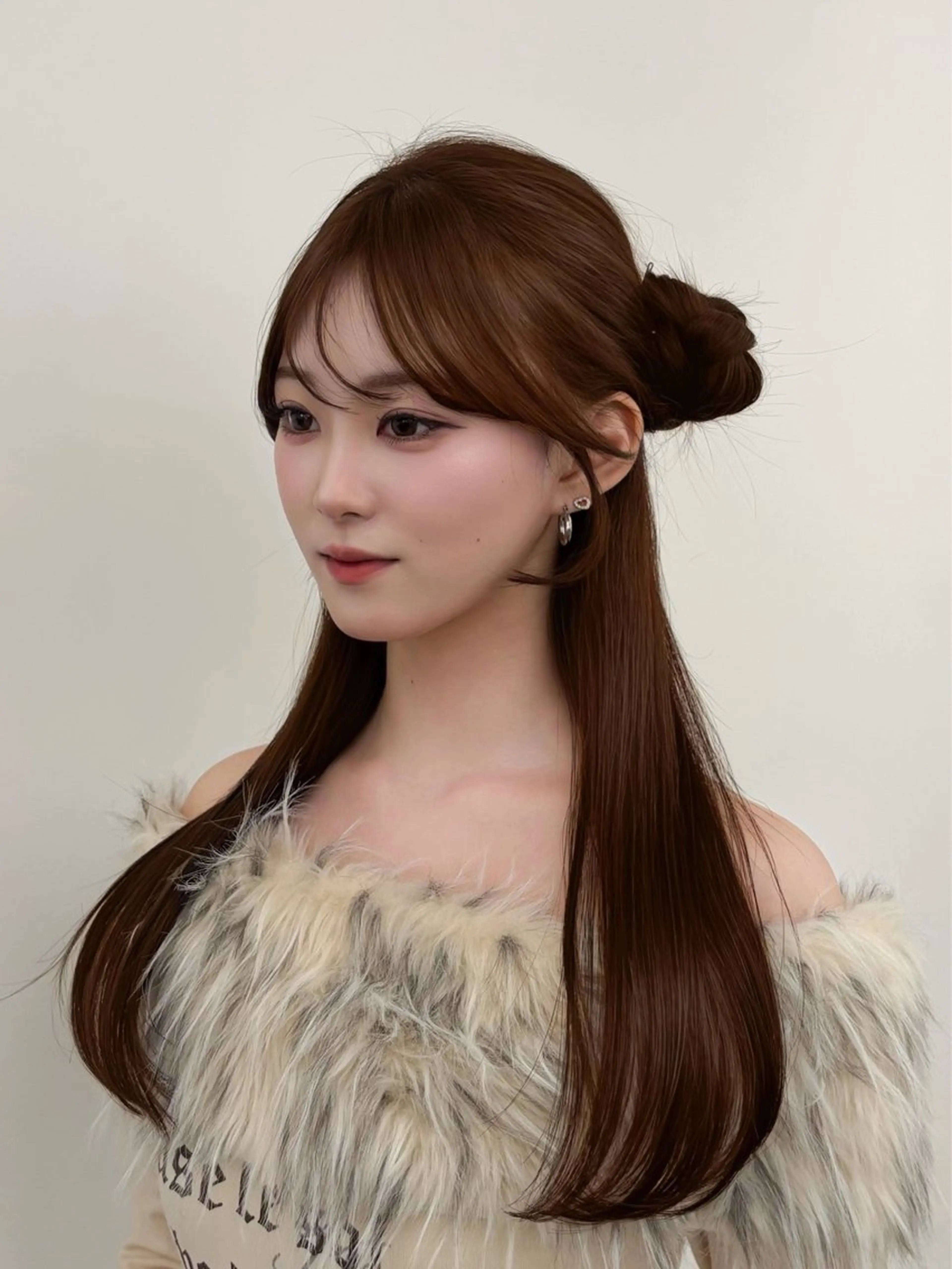 ロング カラー レイヤーカット 小顔カット カット ヘアカラー トリートメント 韓国ヘア/レイヤー/ 顔まわり足立遥奈のヘアスタイル