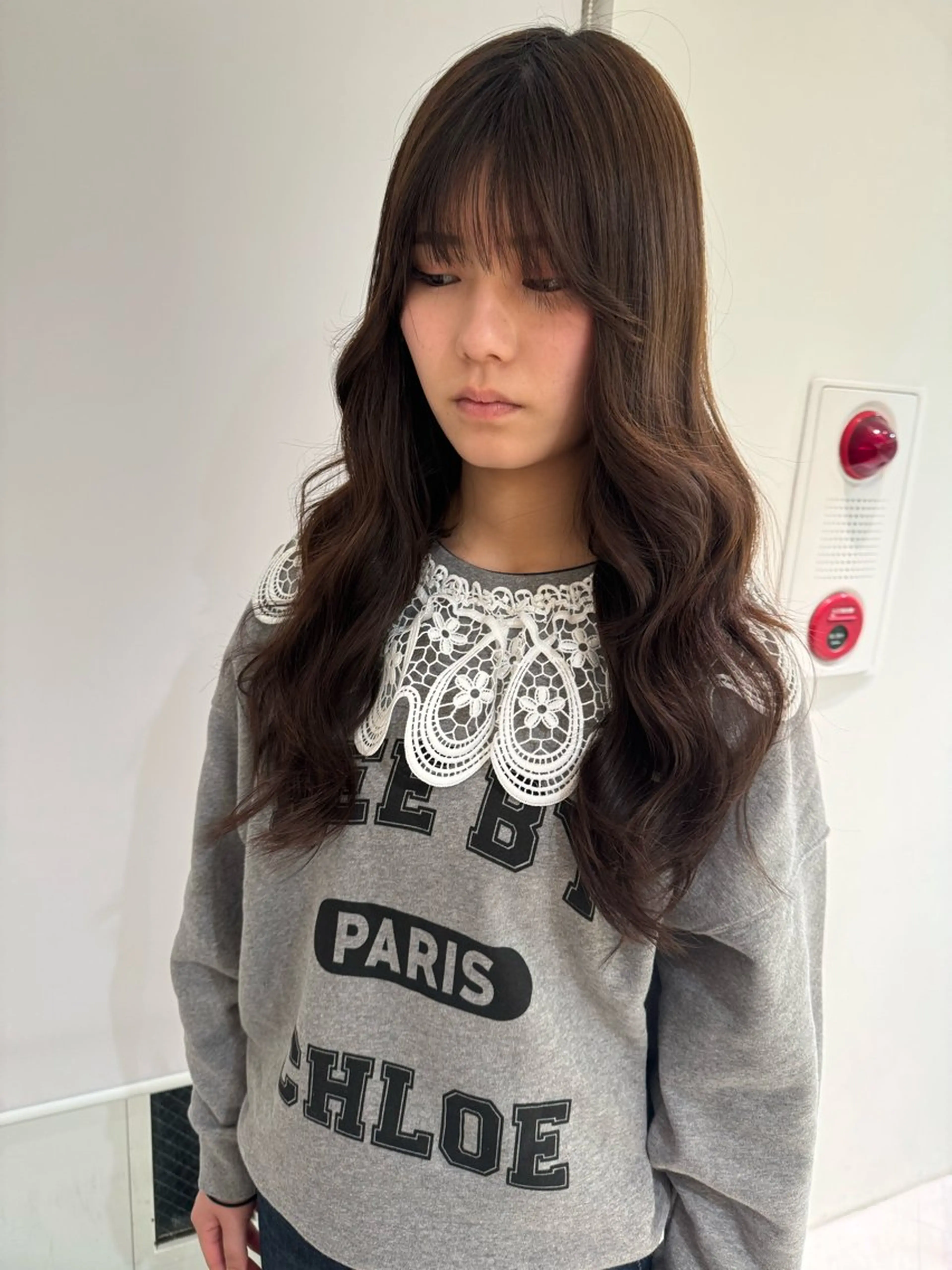 セミロング シールエクステ エクステ 濱川響太レディース カットモデルのヘアスタイル