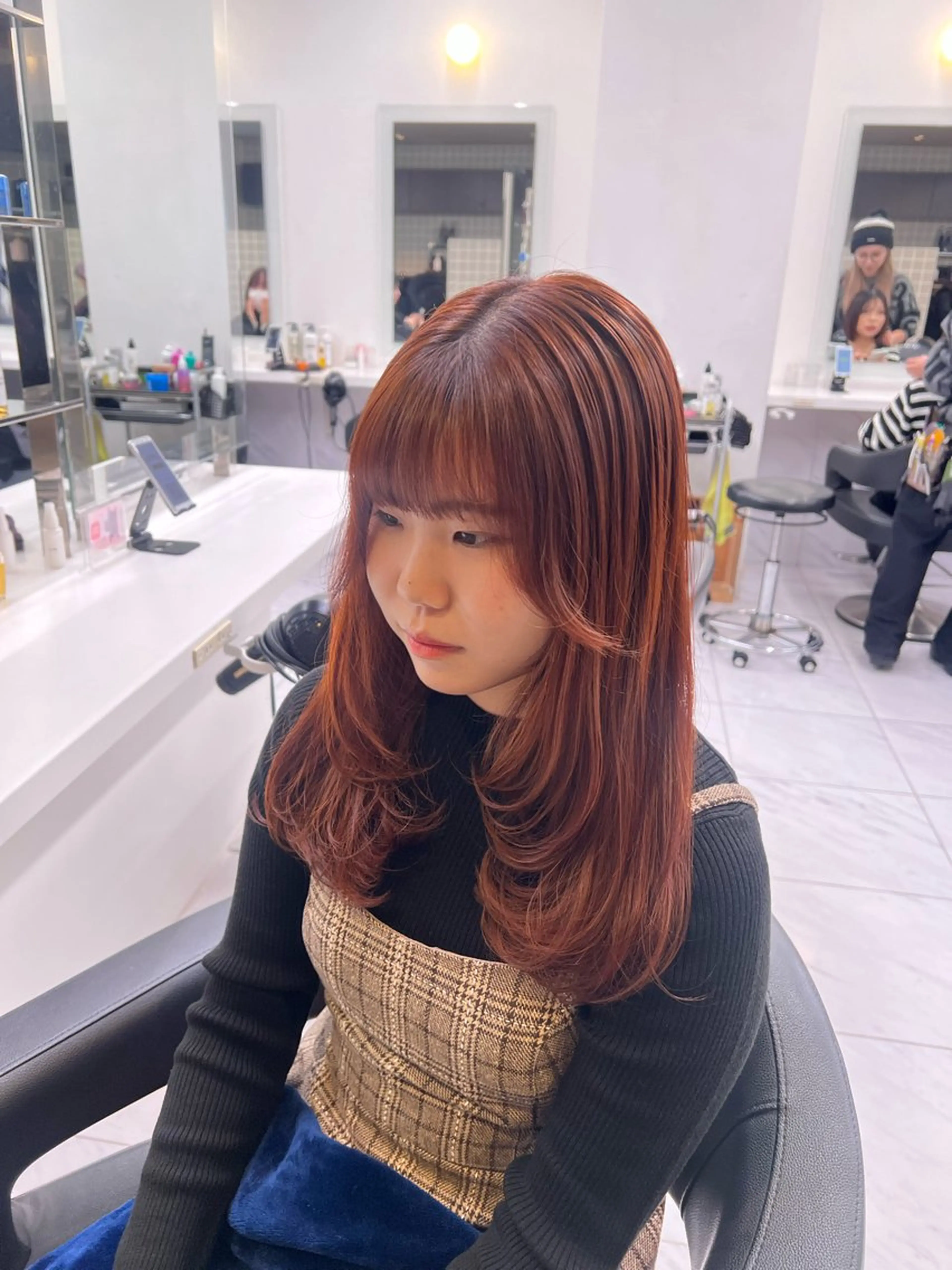 セミロング カラー 💖札幌カラー 指名No.1💖玲奈のヘアスタイル