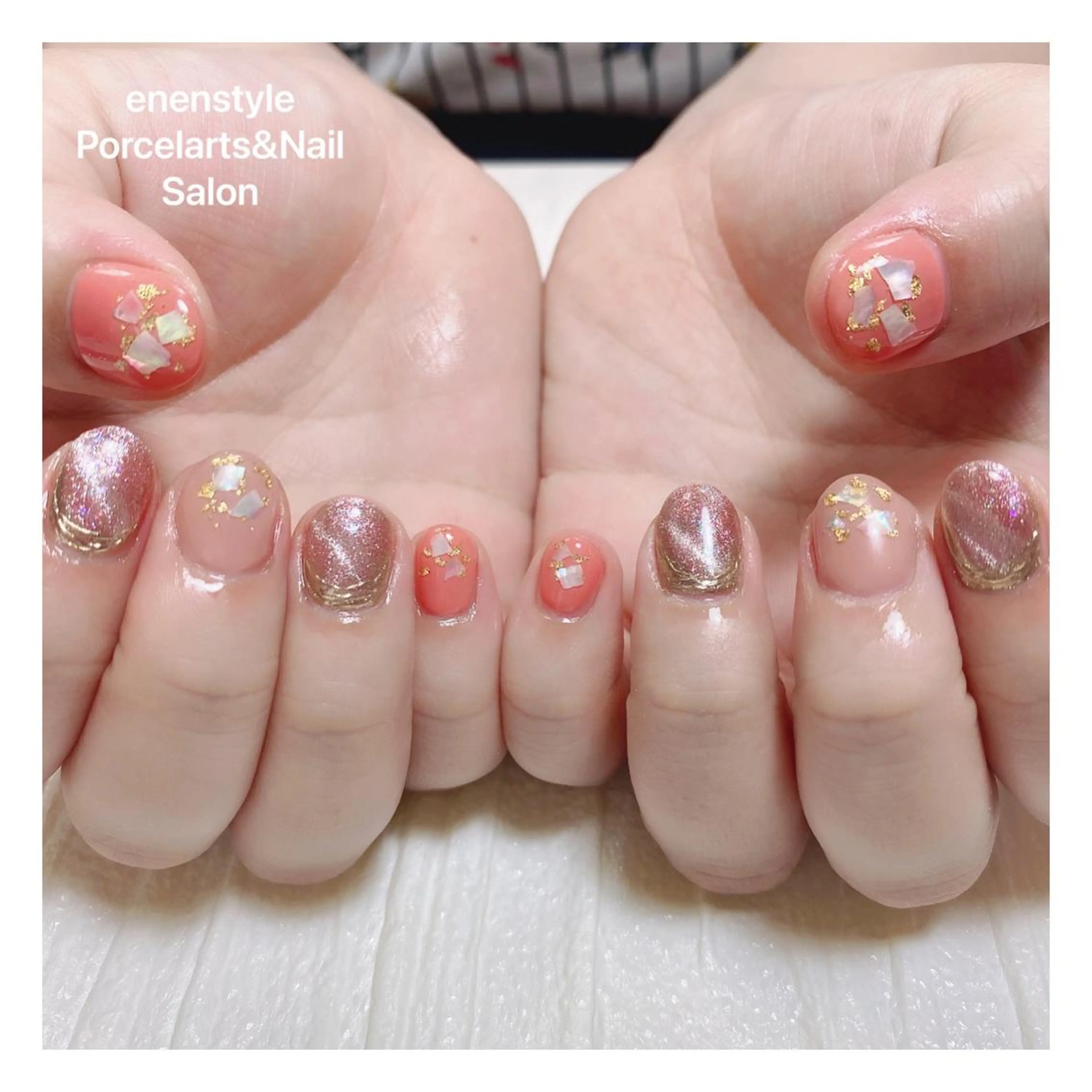 ショート ネイル ハンドネイル 👑enen style👑のネイルデザイン