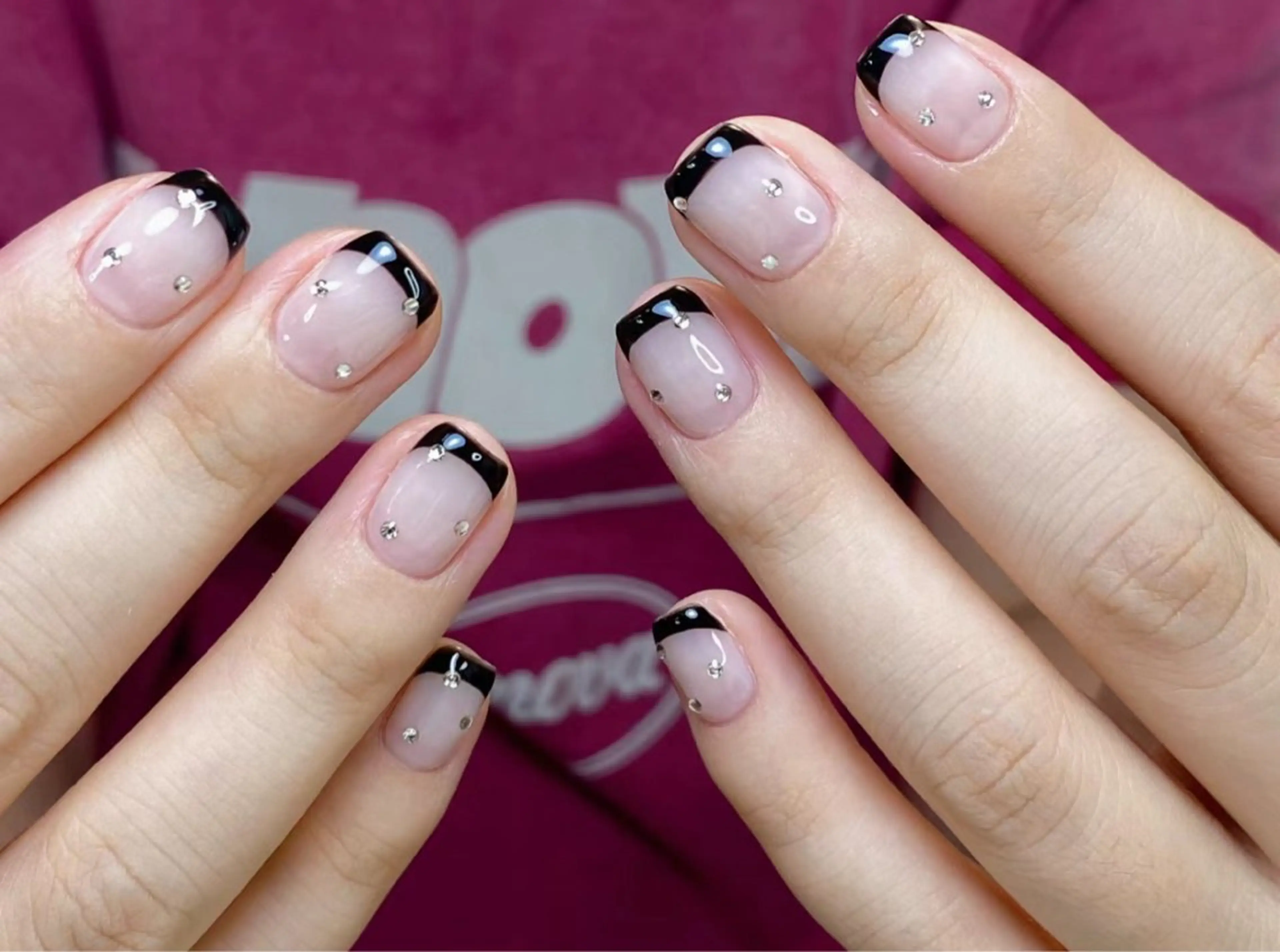 ネイル フレンチネイル ジェルネイル 持ち込み candy nail 韓国風ワンホンネイルのネイルデザイン