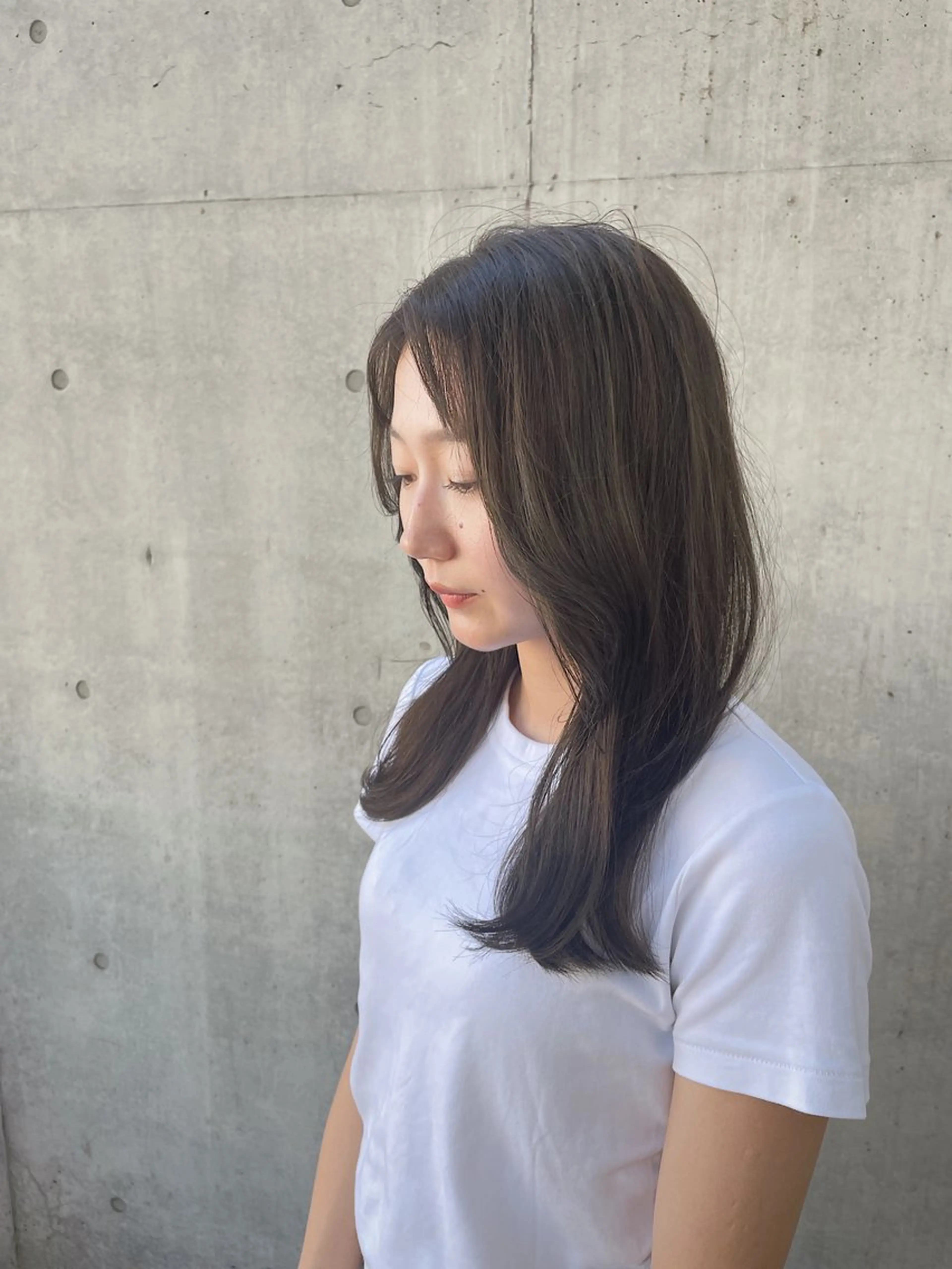 セミロング カラー ハットリ /北習志野のヘアスタイル