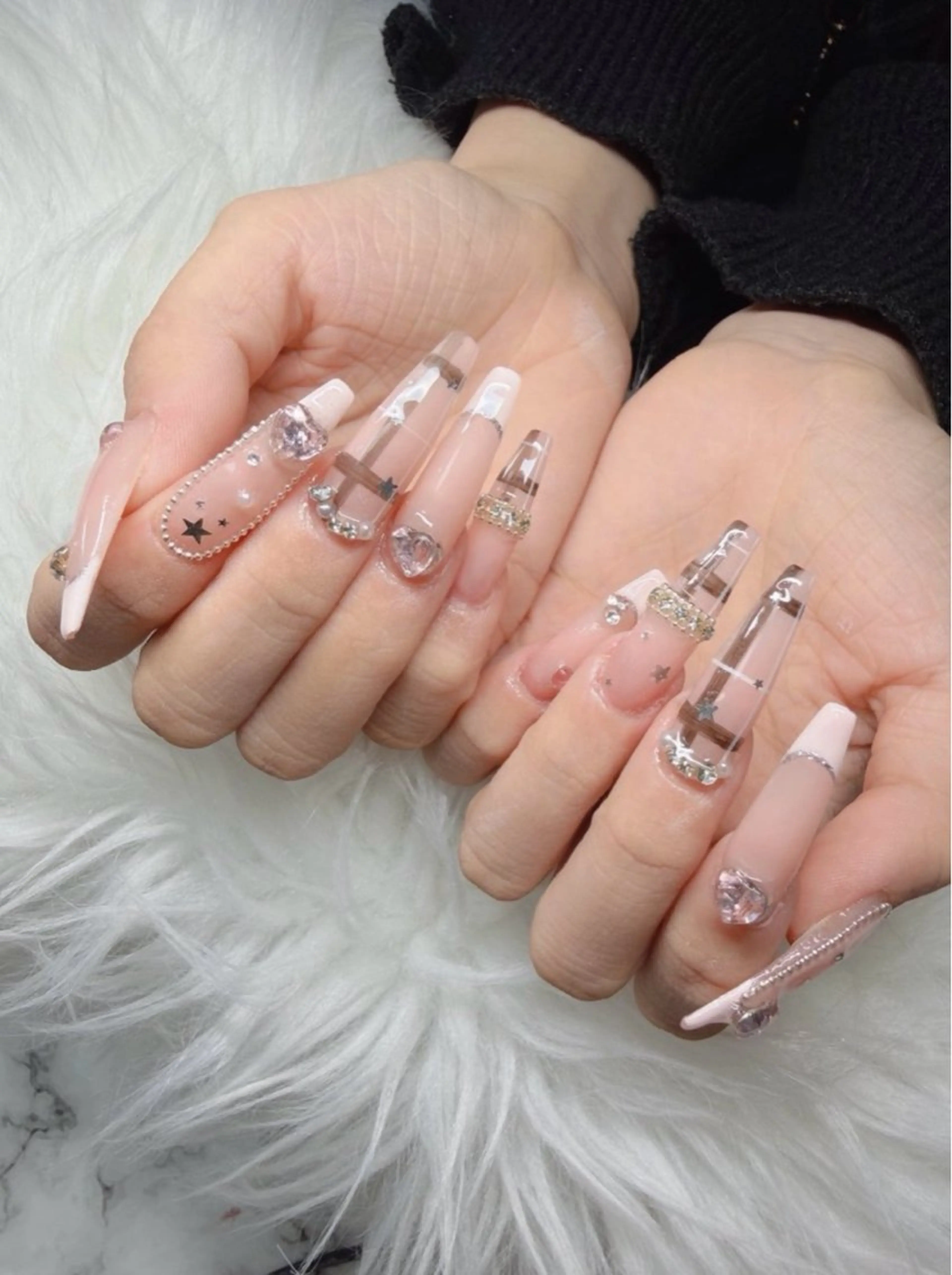 ネイル フレンチネイル グラデーション 韓国ネイル マグネットネイル ミラーネイル ハンドネイル REI nailのネイルデザイン
