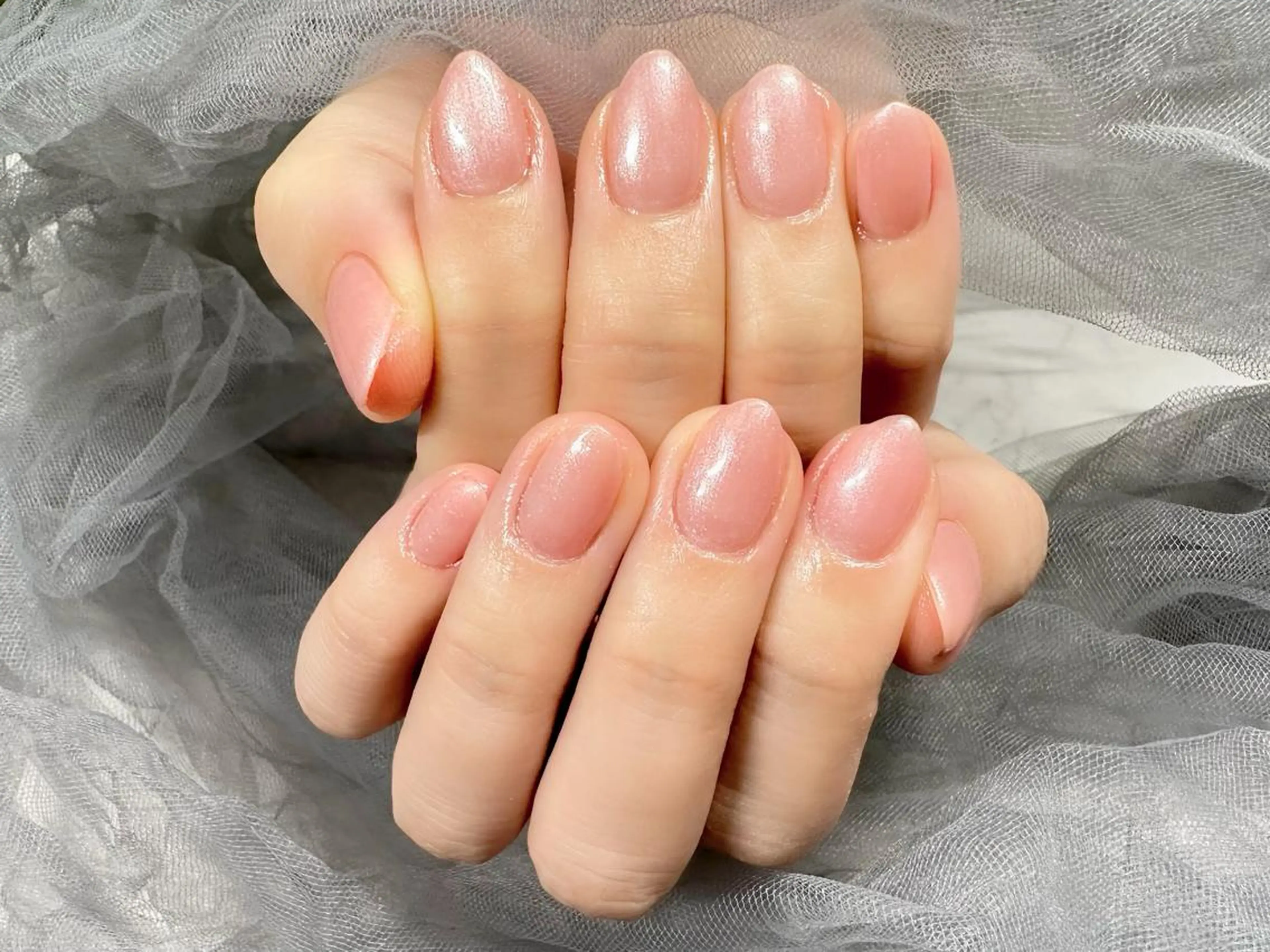 ネイル ワンカラーネイル ピンク 春ネイル ハンドネイル Nail Salon KURELLYのネイルデザイン