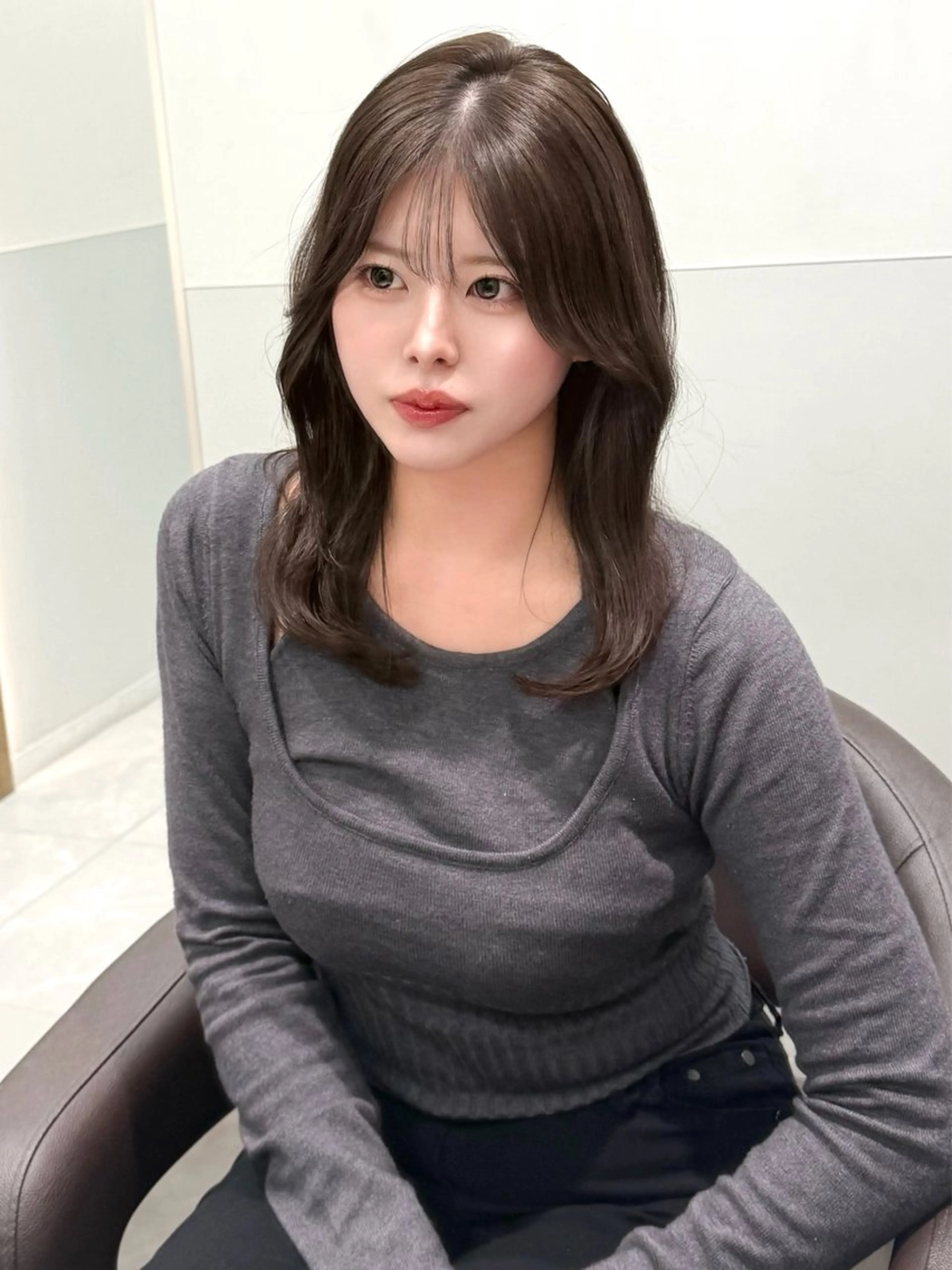 ミディアム カラー ヘアアレンジ カット ヘアカラー トリートメント ヘッドスパ ヘアセット 縮毛矯正🤍 盛れるボブ/ひかりのヘアスタイル