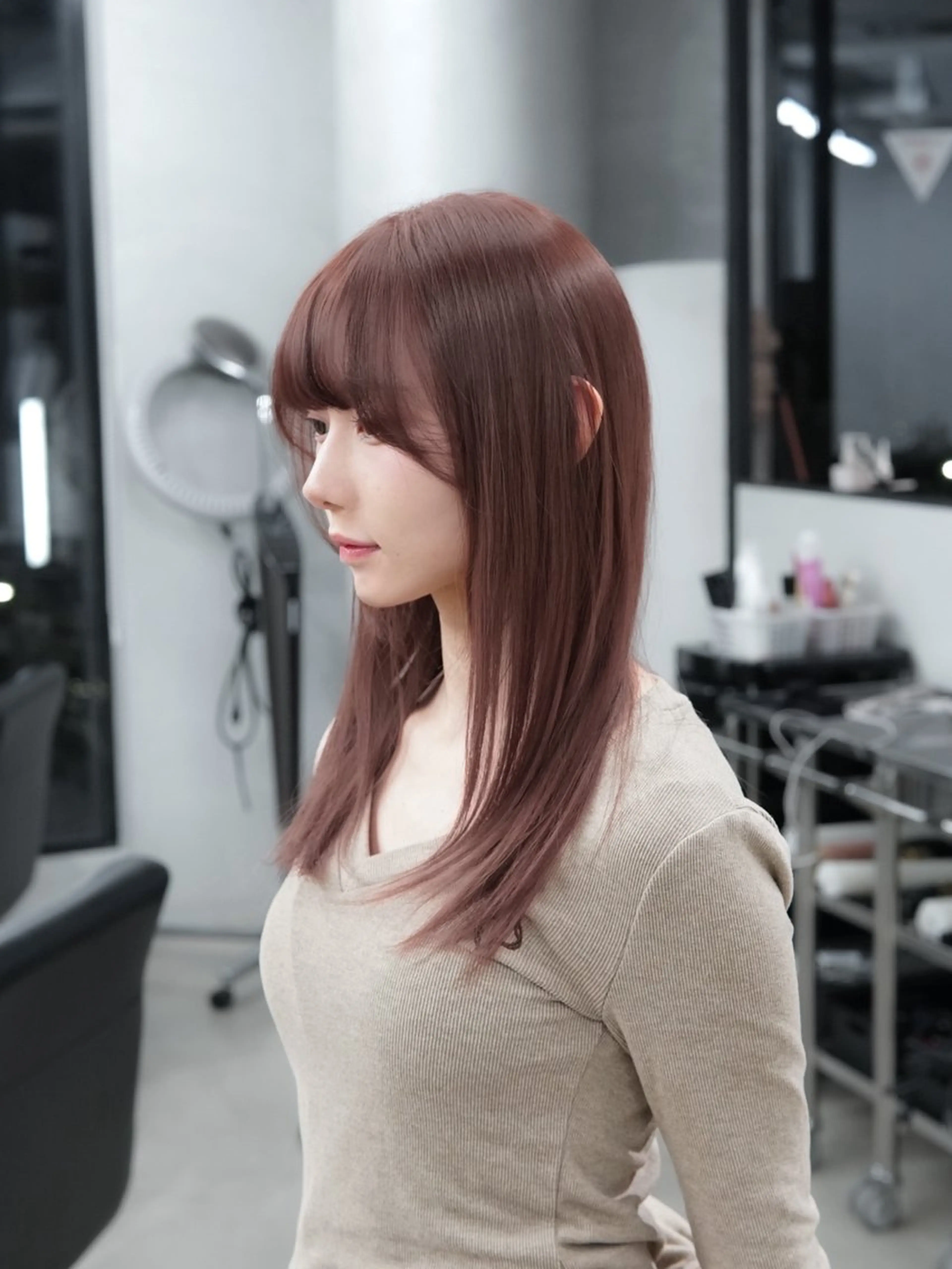 ミディアム カラー ブラウンカラー 透明感カラー ピンクカラー ピンクブラウン トリートメント ヘアカラー トリートメント 🦋髪質改善/艶髪 /カラー/go🦋のヘアスタイル