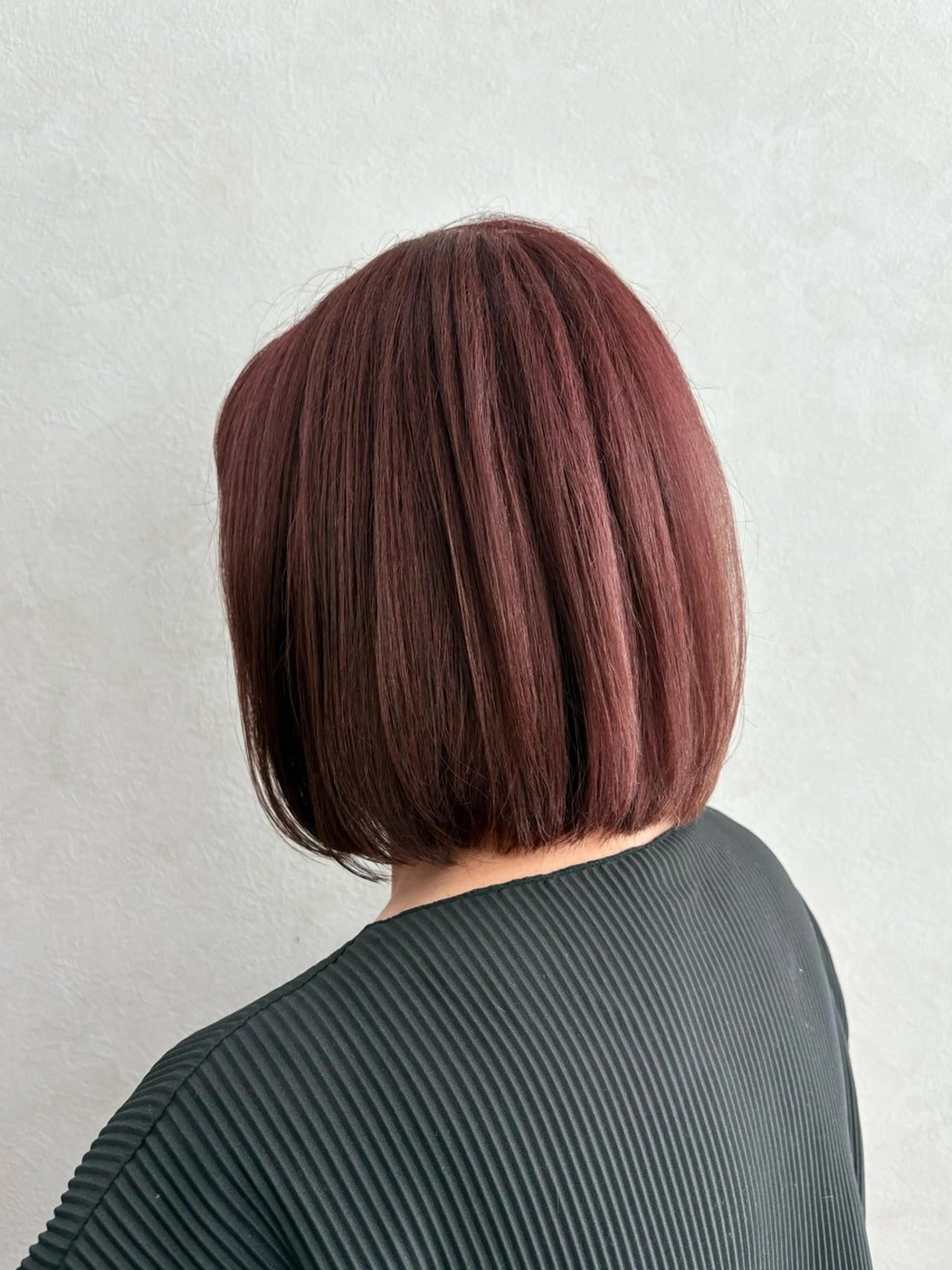 ミディアム カラー ピンクカラー ボブ カット ヘアカラー トリートメント qumu 横浜所属・🌿ボブ/縮毛矯正/ 透明感カラー🌿神永のヘアスタイル