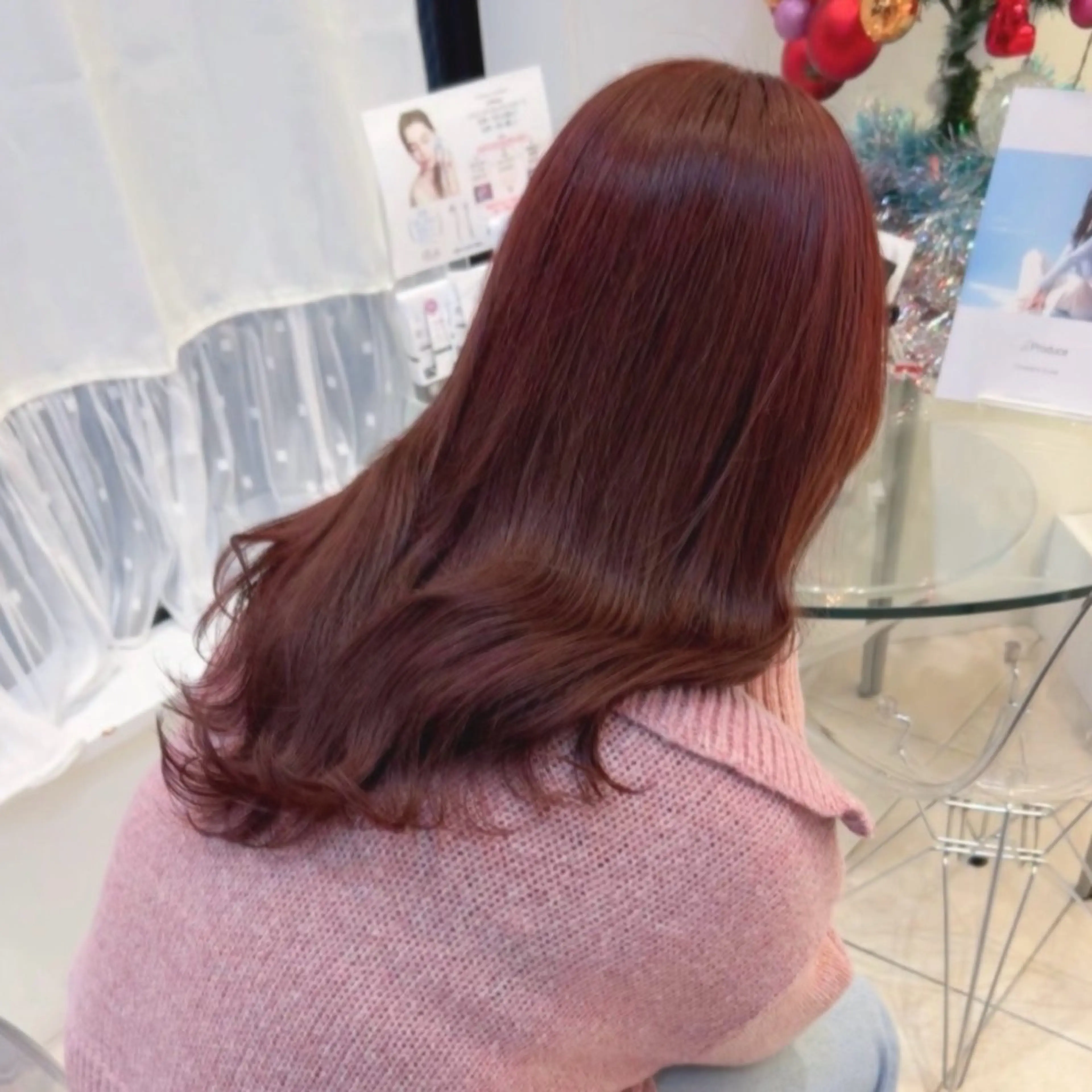 ロング カラー ブリーチ ブリーチなしカラー レッドカラー トリートメント mei 撮影モデル募集中！のヘアスタイル