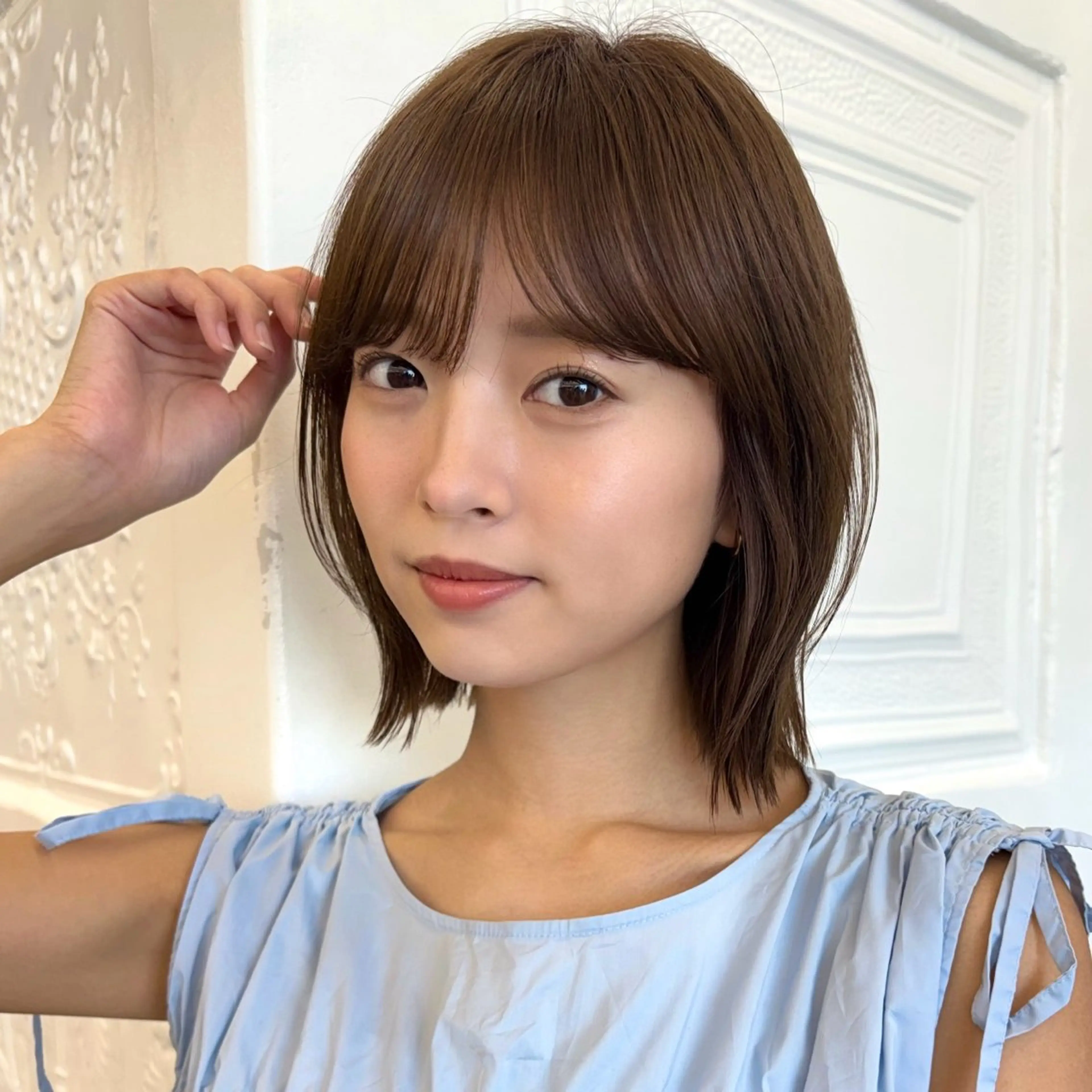 ショート カラー ベージュカラー ヘーゼル ボブ くびれヘア カット ヘアカラー トリートメント 顔まわり🥨レイヤー /透明感/水口舞奈のヘアスタイル